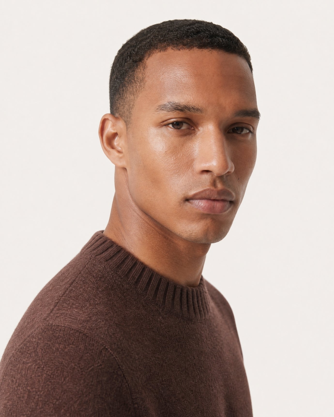 Five-Needle Thick Cashmere Crewneck Pullover