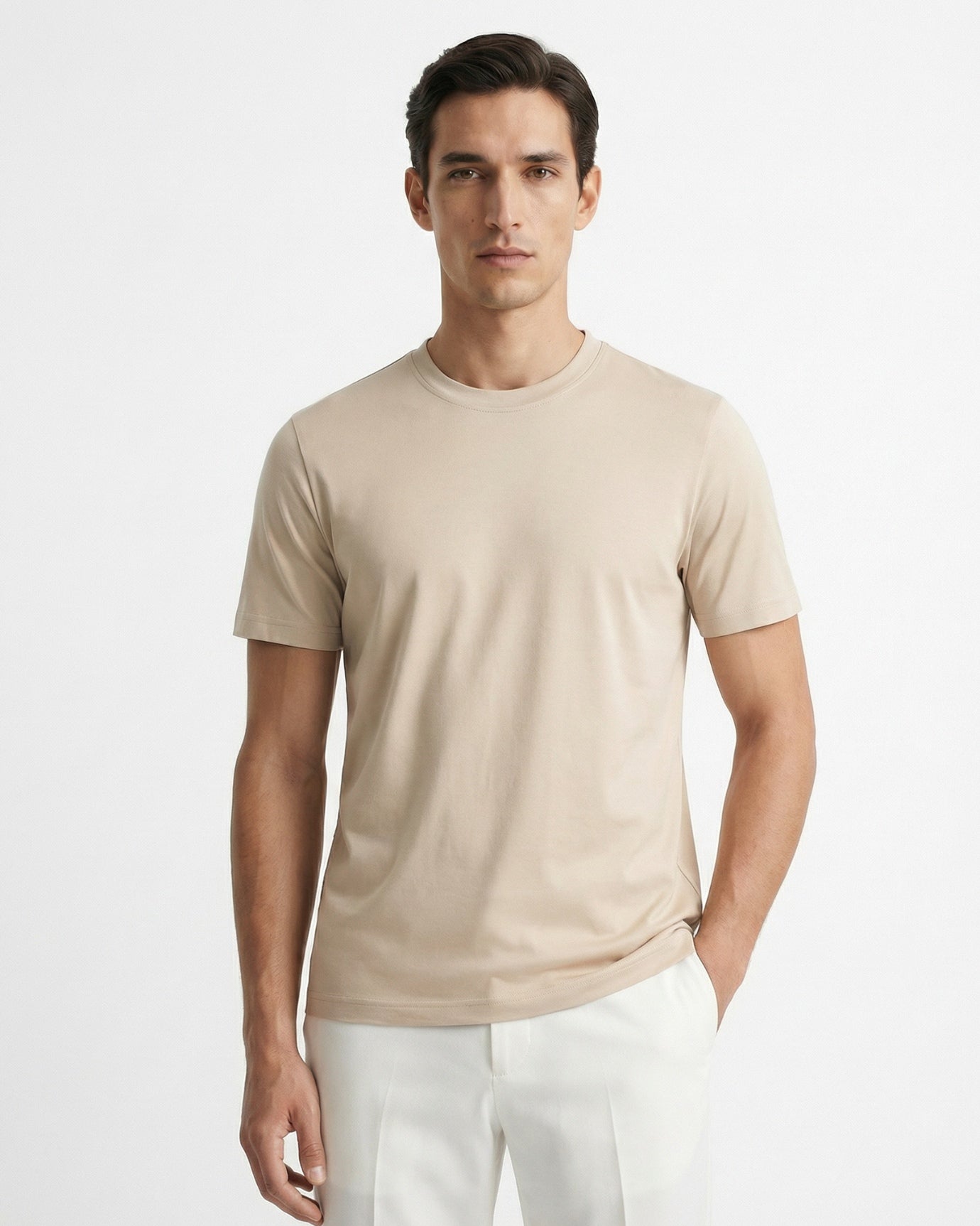 High End Mercerized Cotton Silky Apricot T-Shirt
