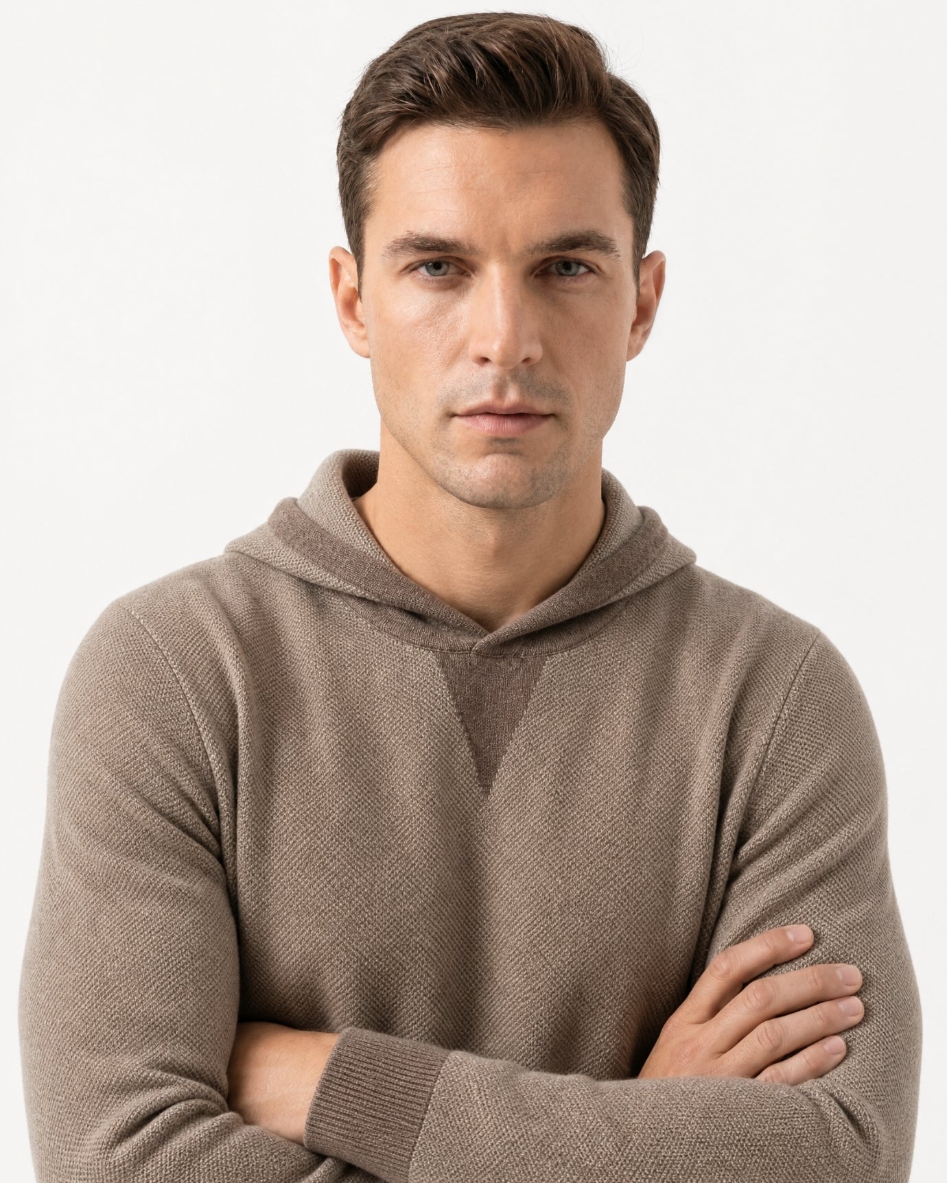 Marbella Solid Cashmere Knit Pullover Hoodie