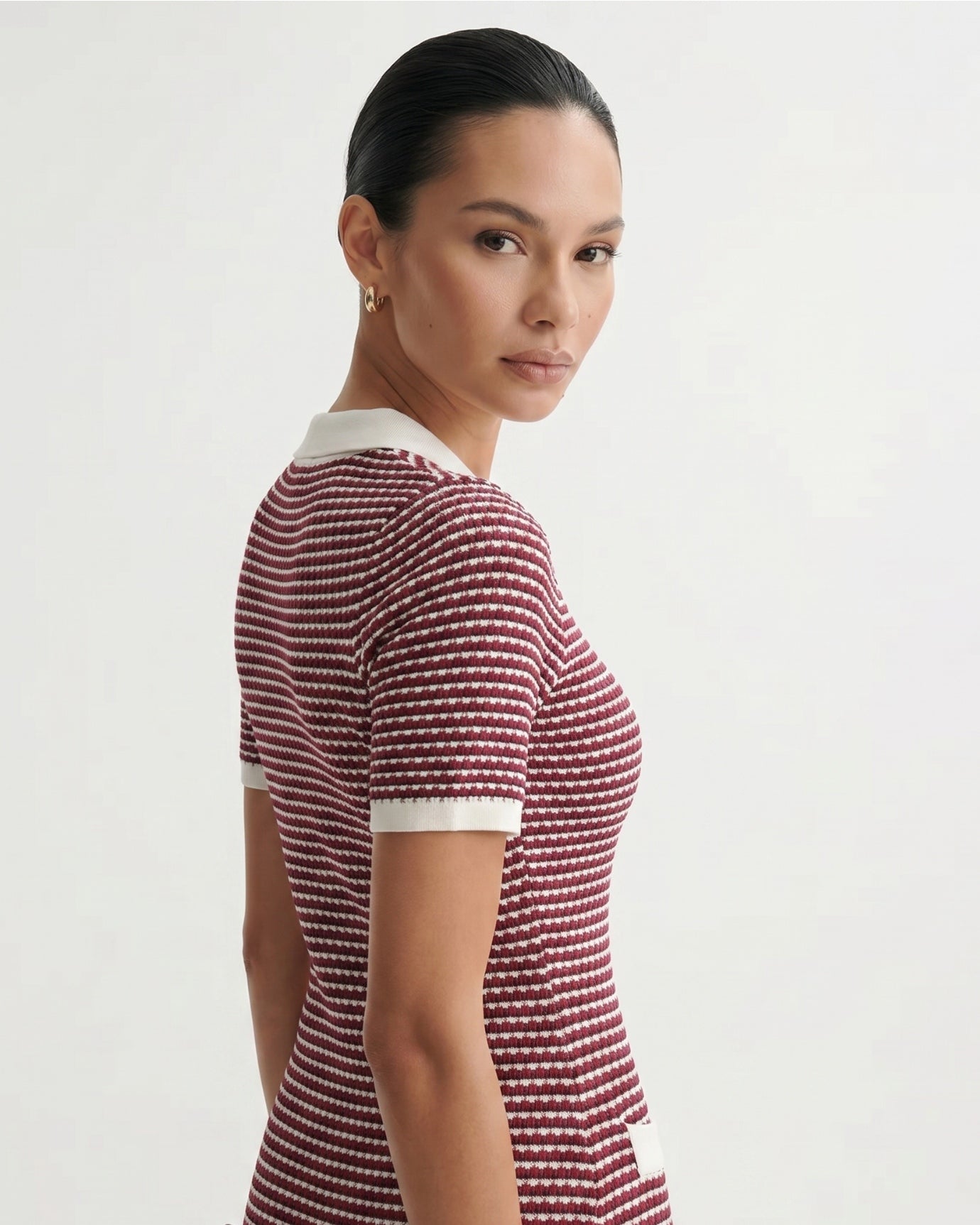 Eve Ice Silk Strickkleid Rot Weiß