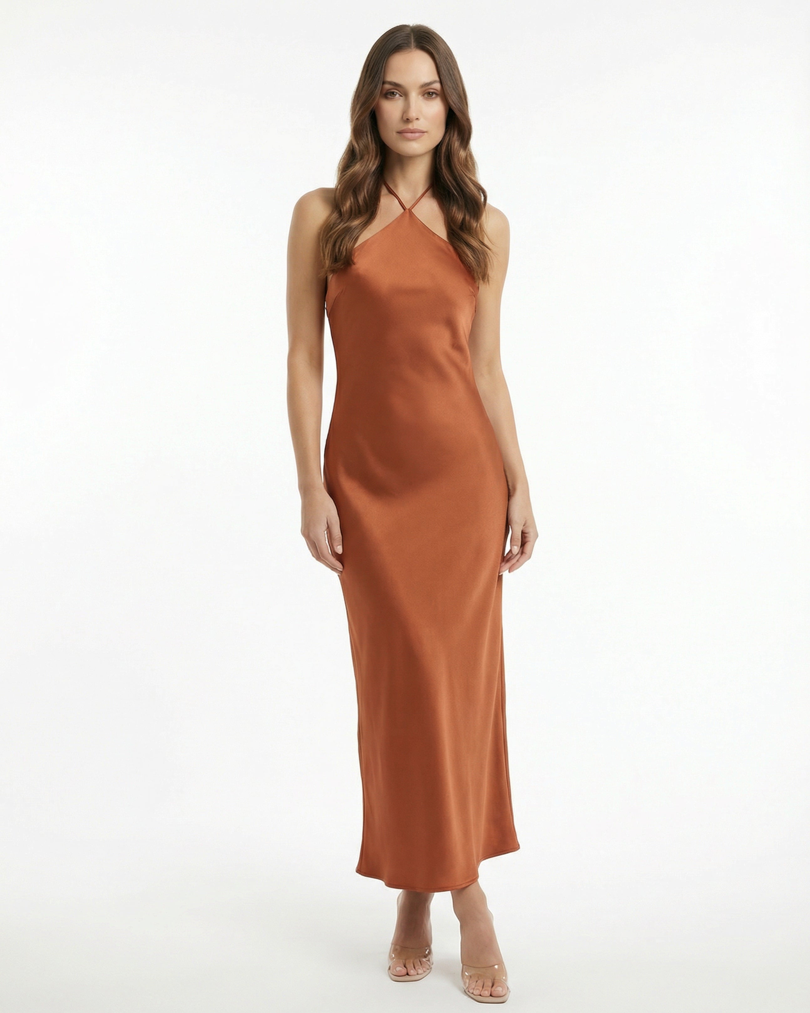 Slim-fit elegant dress backless