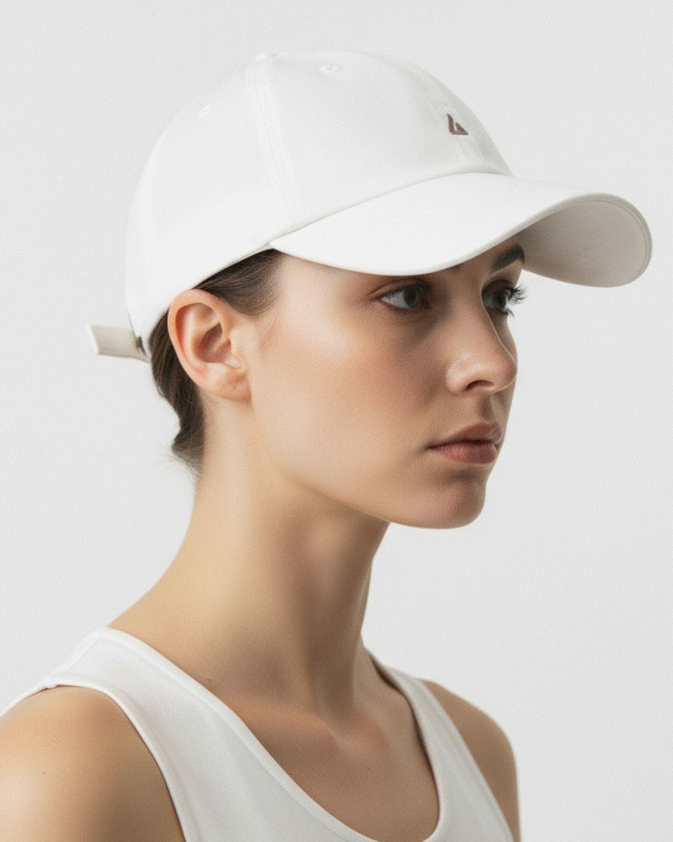Cotton Baseball Cap Off White Brown