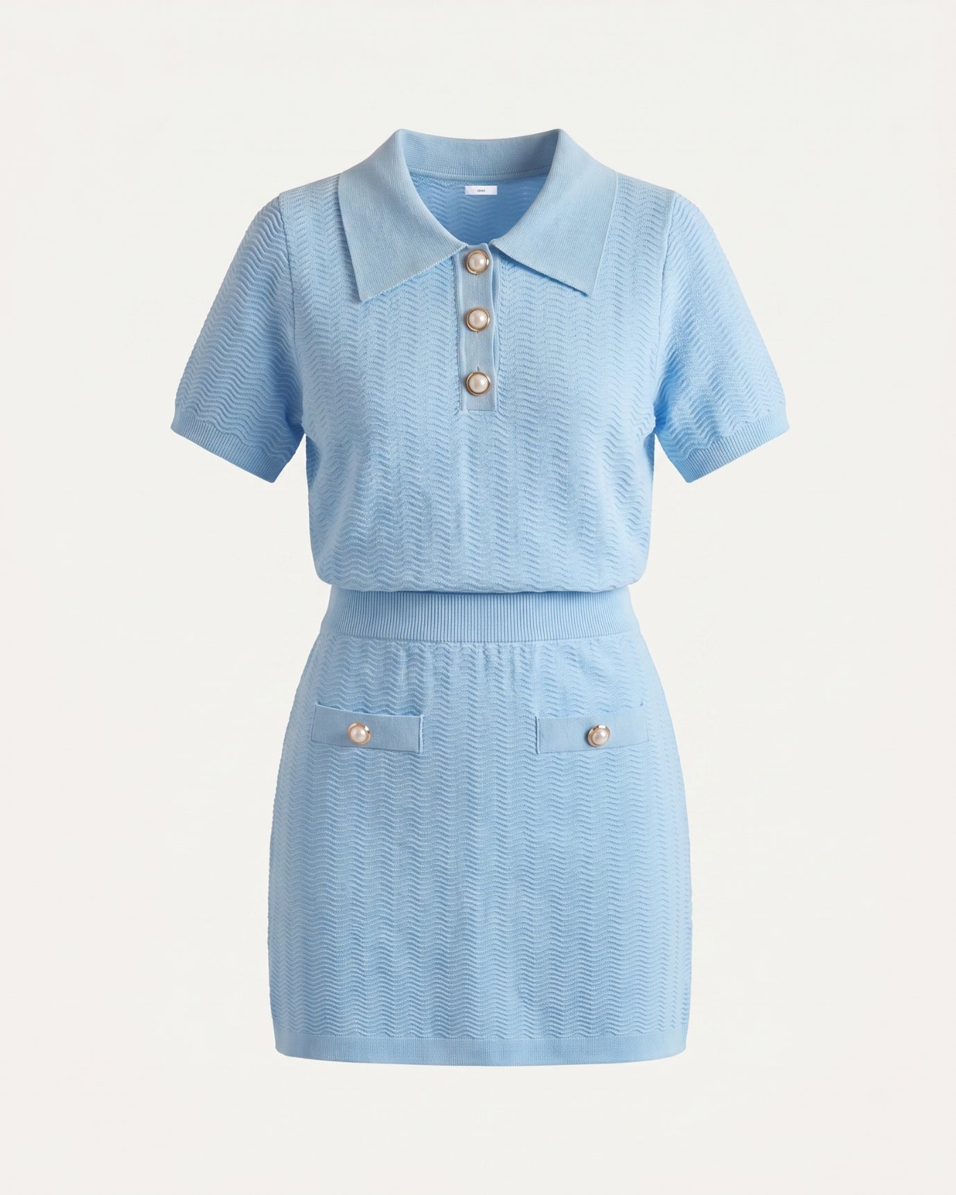 Mira Light Blue Set Polo & Skirt