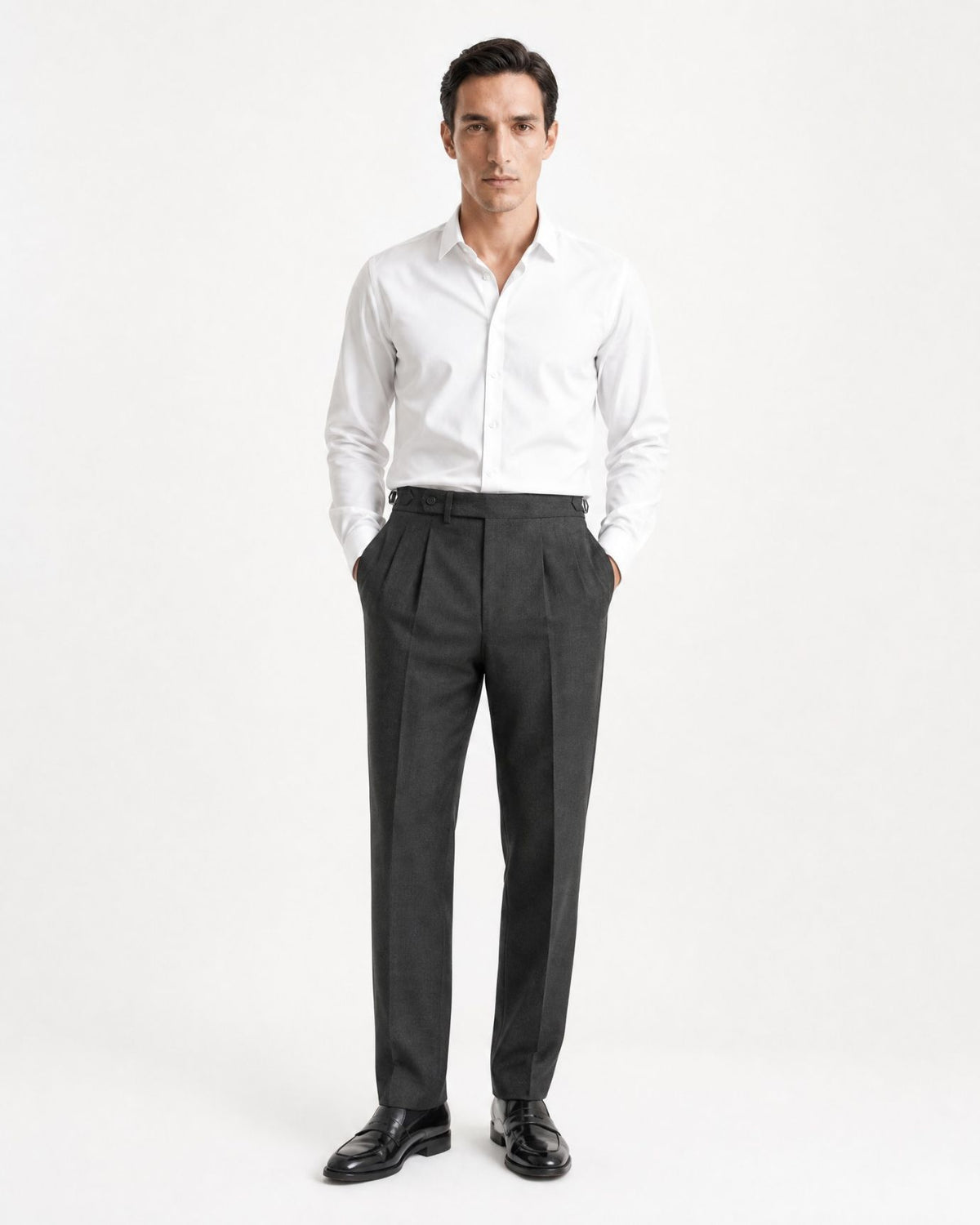 Wrinkle-Resistant Double-Pleated Dress Trousers
