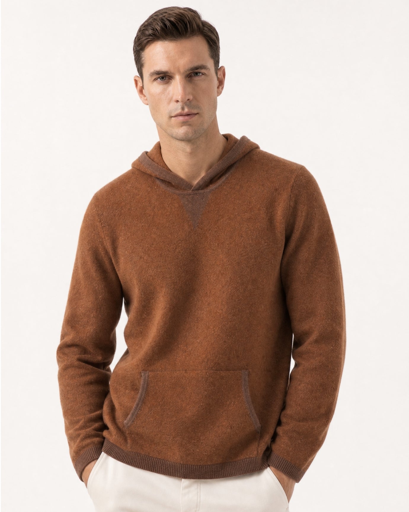 Marbella Solid Cashmere Knit Pullover Hoodie