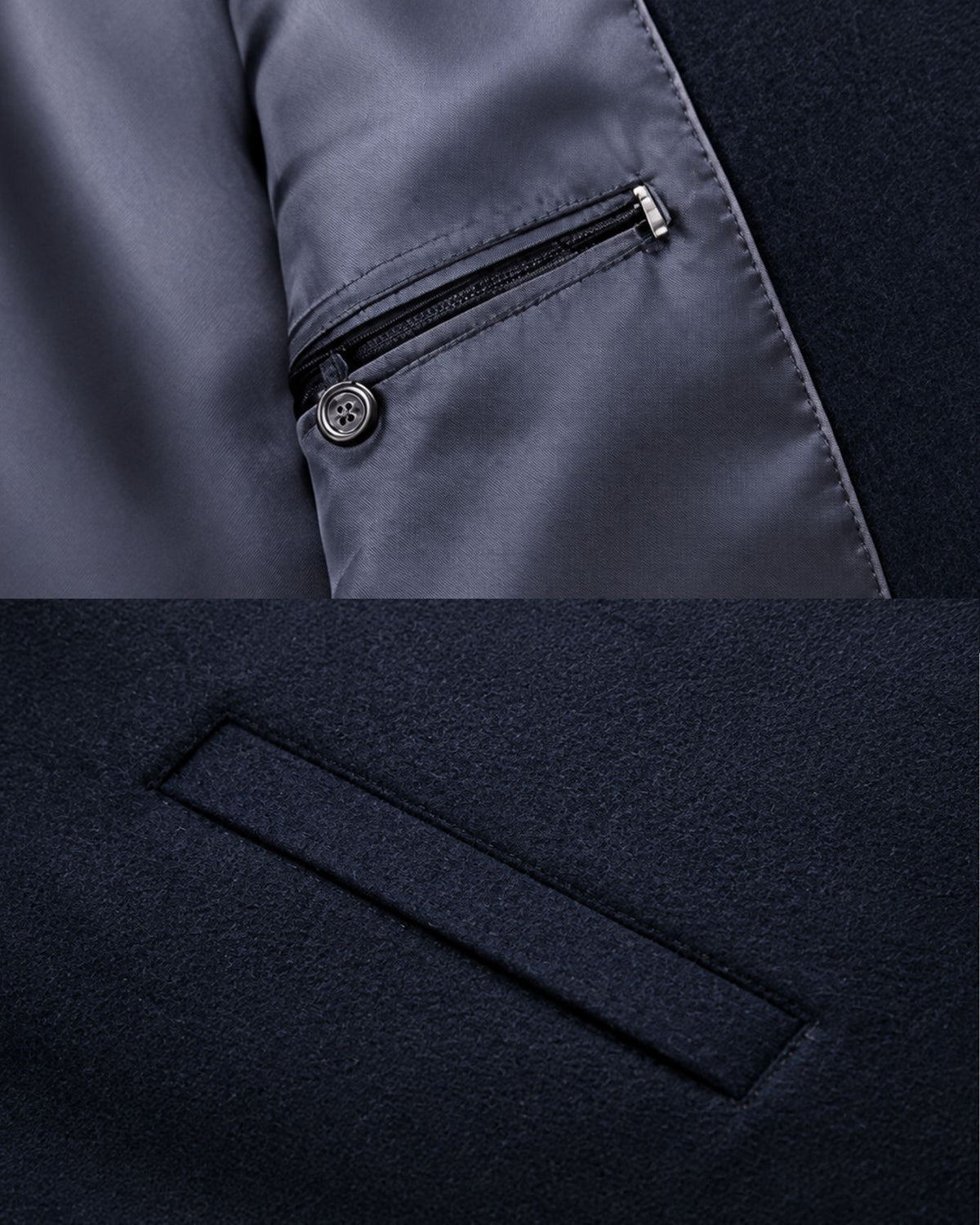 Point Collar Wool Cashmere Blend Coat