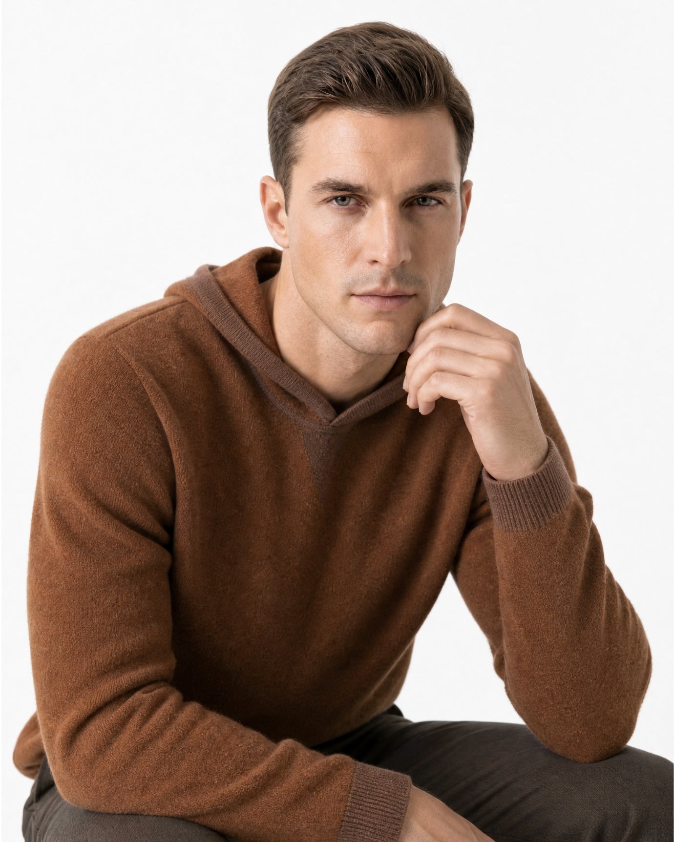Marbella Solid Cashmere Knit Pullover Hoodie