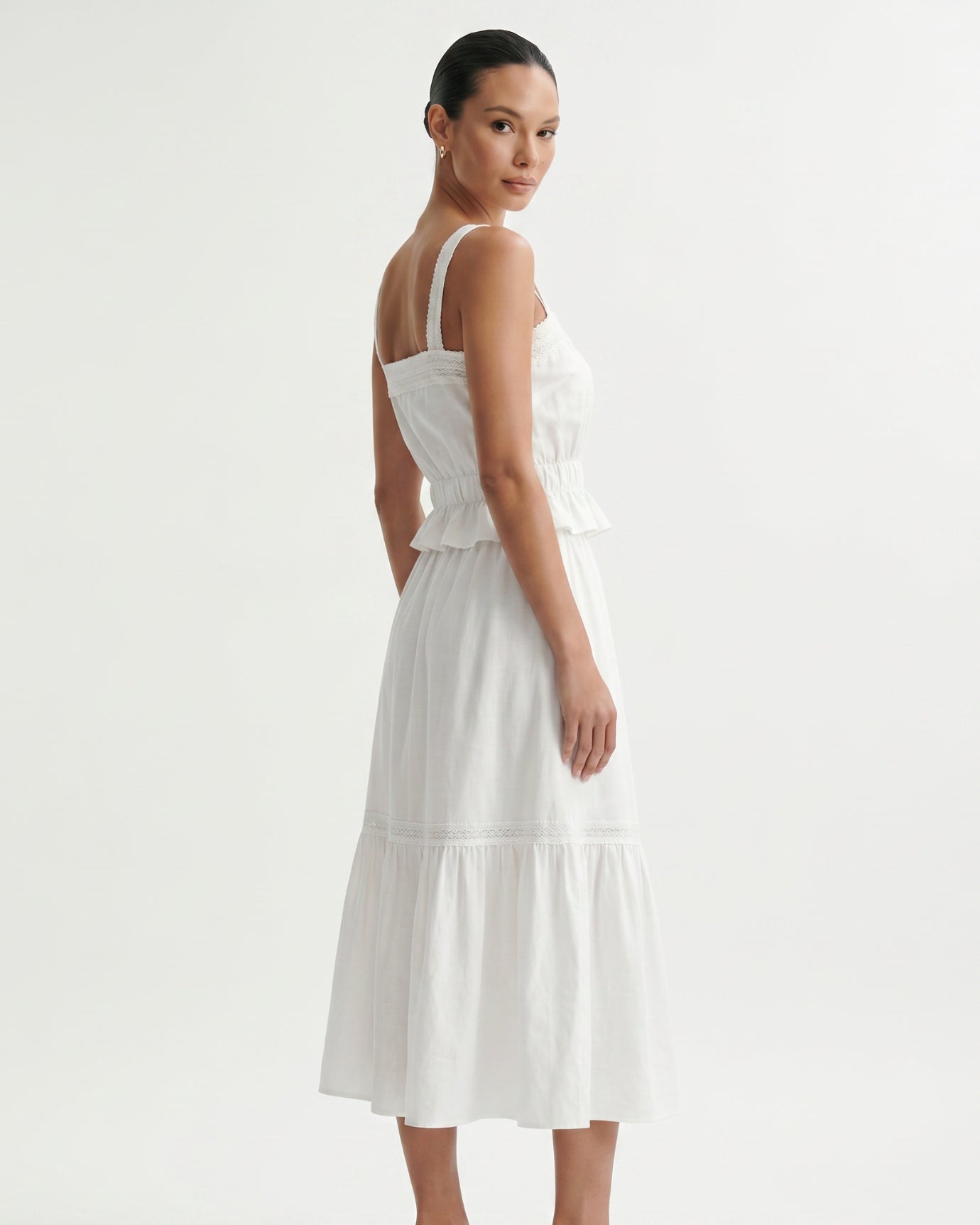 French Style White Set Lace Top + Skirt