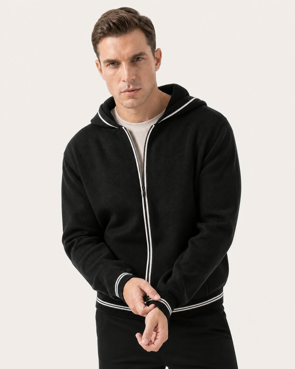 Zurich Hooded Fine Cashmere Cardigan
