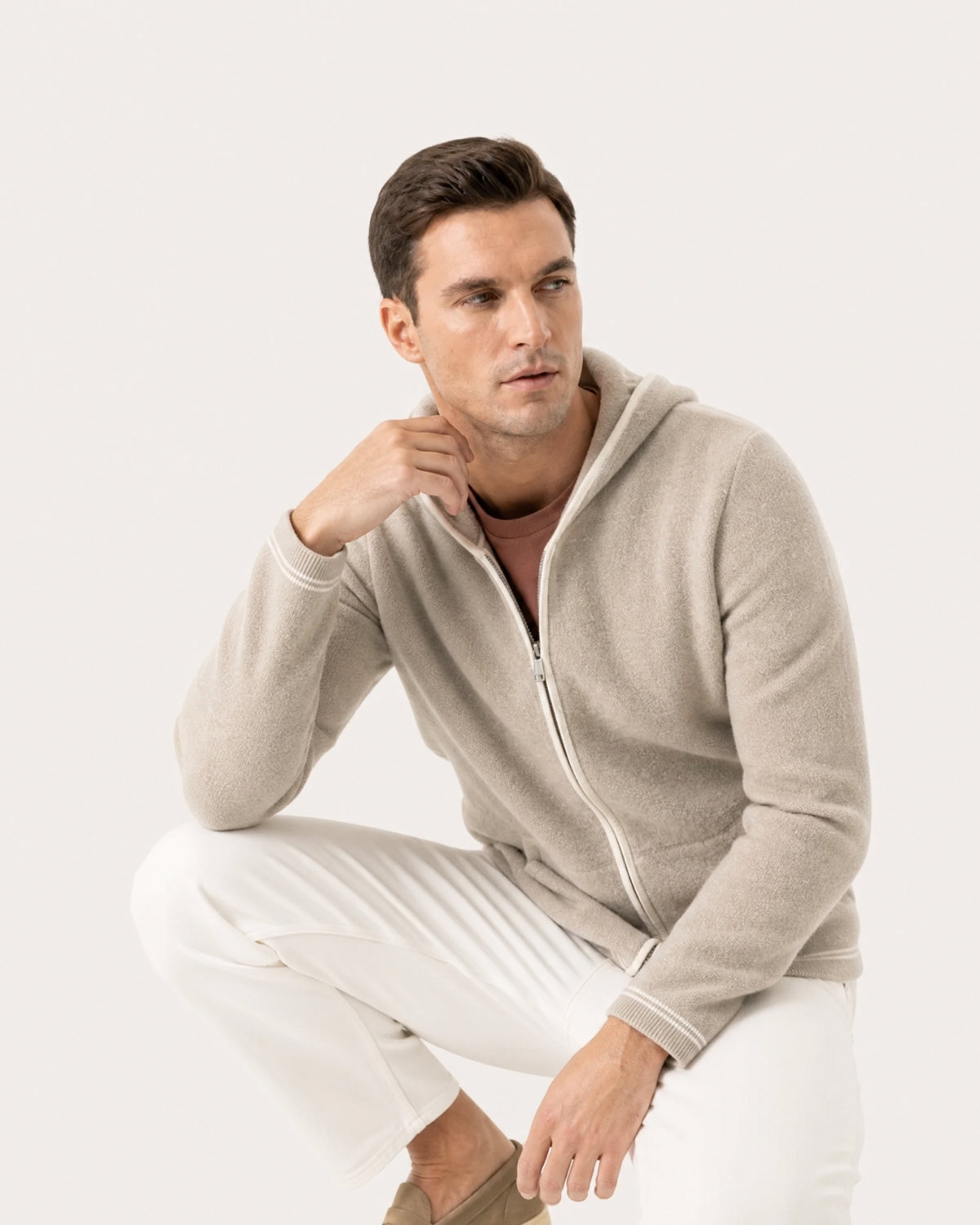 Zurich Hooded Fine Cashmere Cardigan