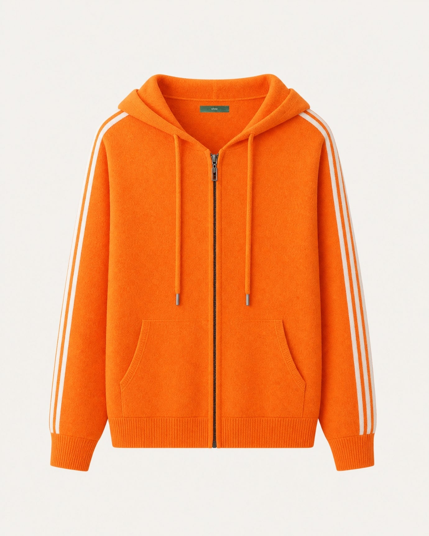 Wool Cashmere Blend Full-Zip Hoodie Line