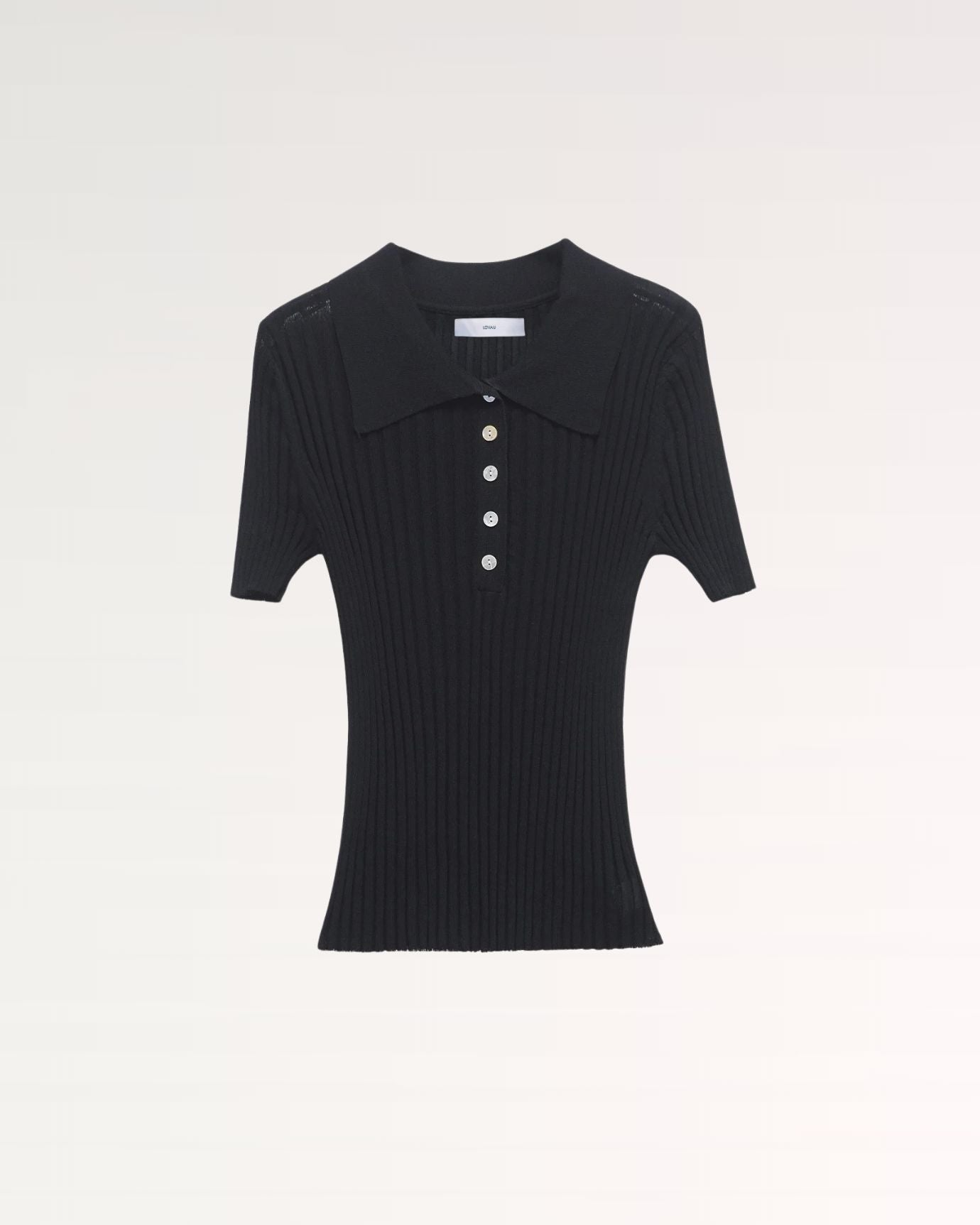 Mariah Woolen Knit Polo Black