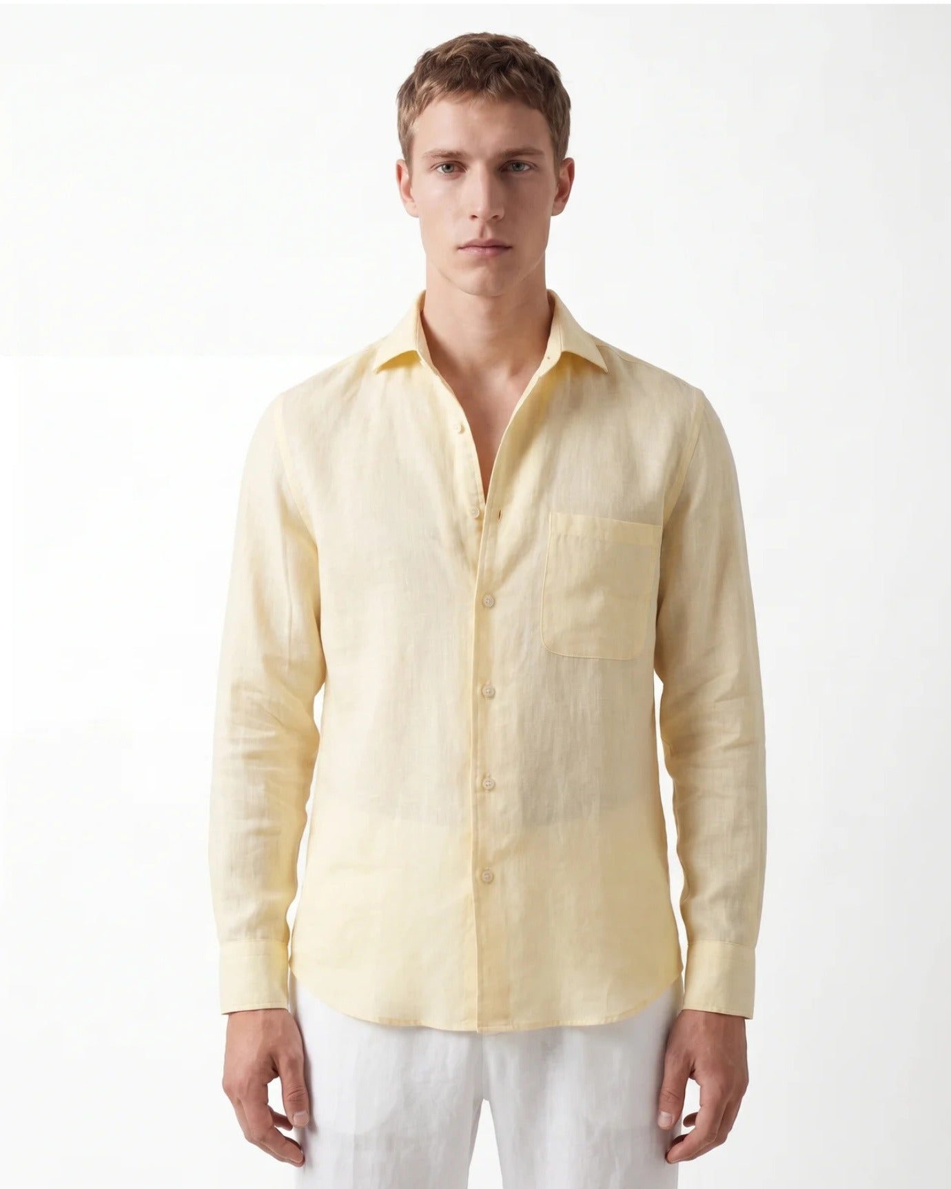 Contemporary Yellow Linen Shirt