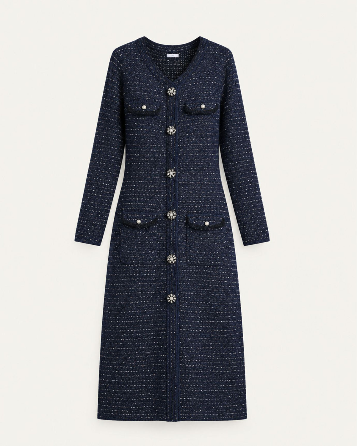 NY Elegant Slim-Fit Textured Long Knit Dress
