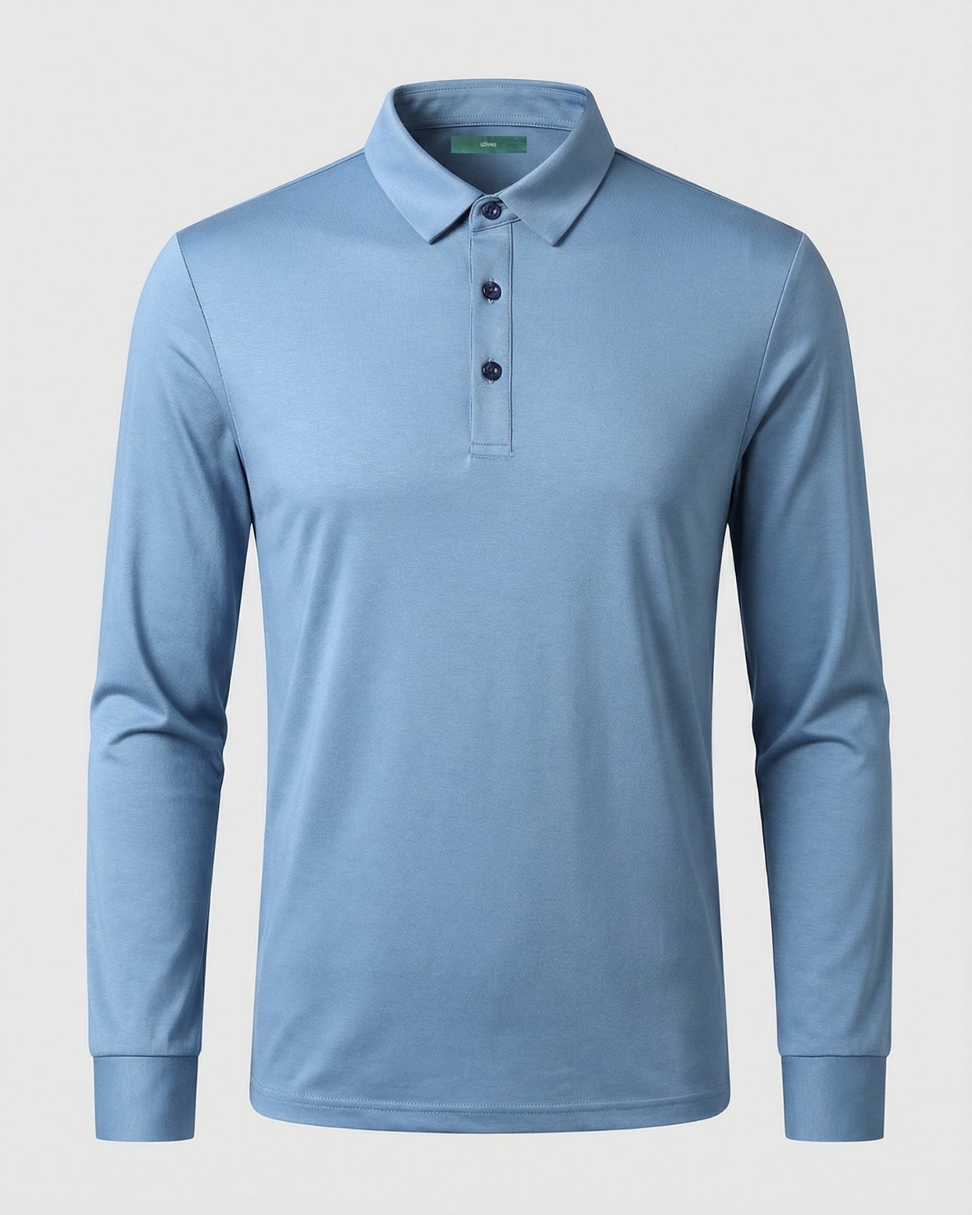 High-End Double Mercerized Cotton Silk Long-Sleeve Polo Shirt