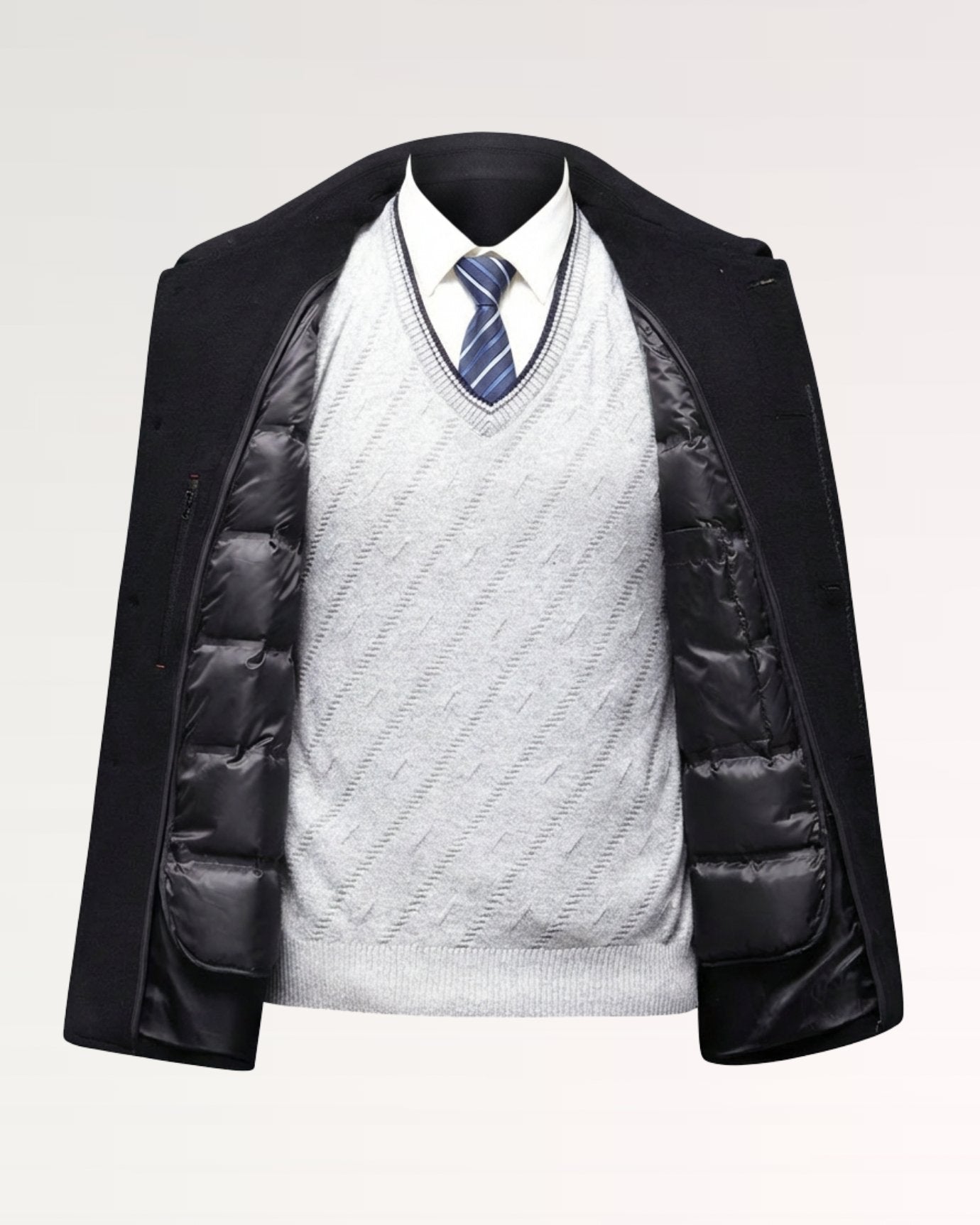 Thick Wool Coat Jacket with Lined Down Jacket