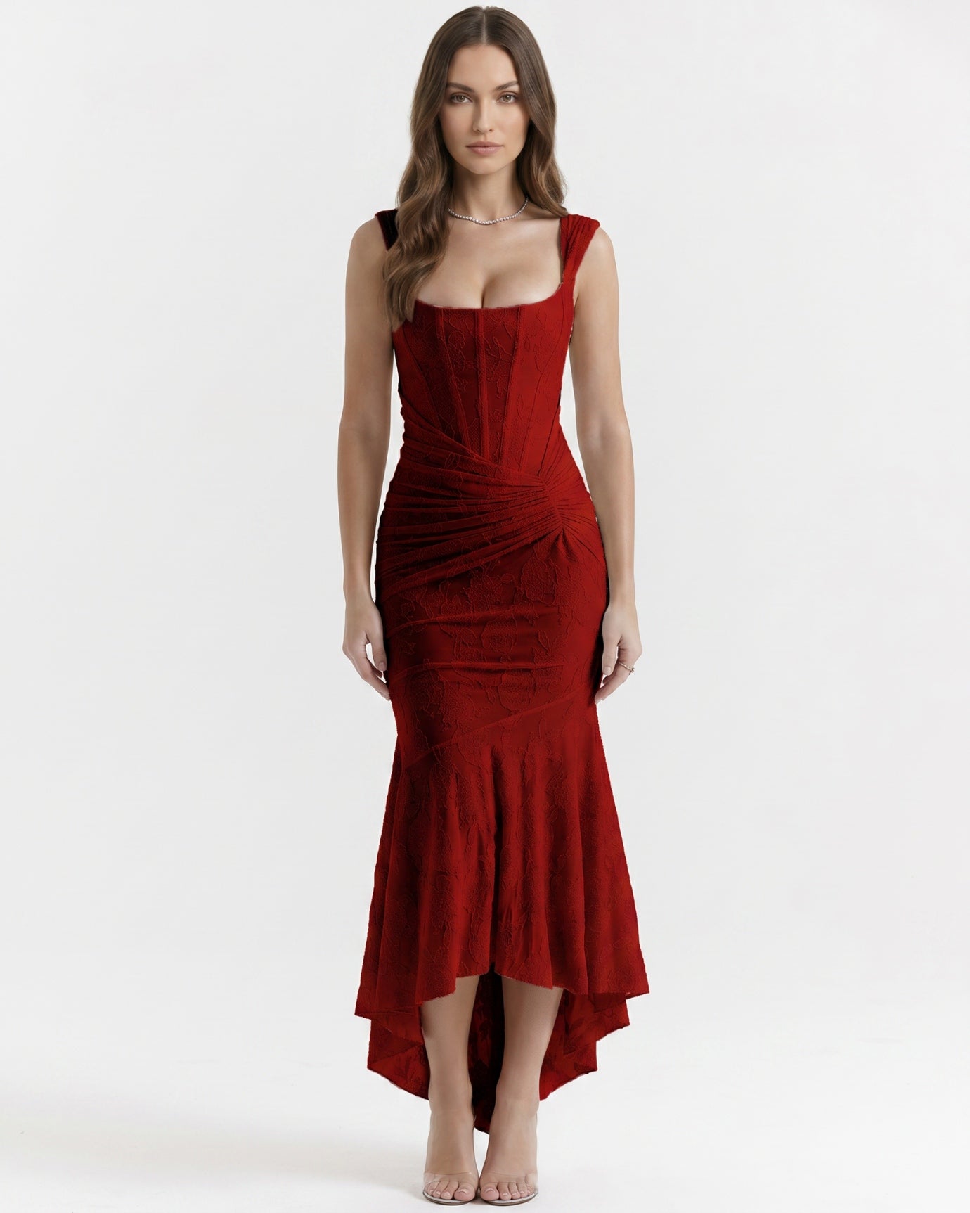 Fishbone pleated dress sleeveless