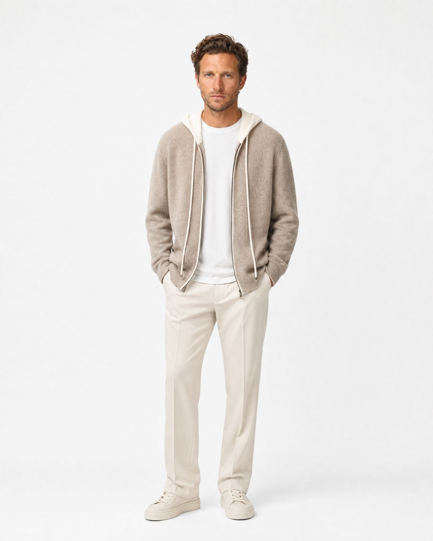 Paris Cashmere Wool Blend Hooded Cardigan