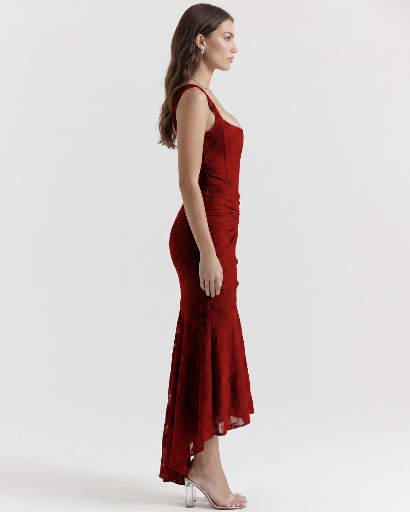 Fishbone pleated dress sleeveless