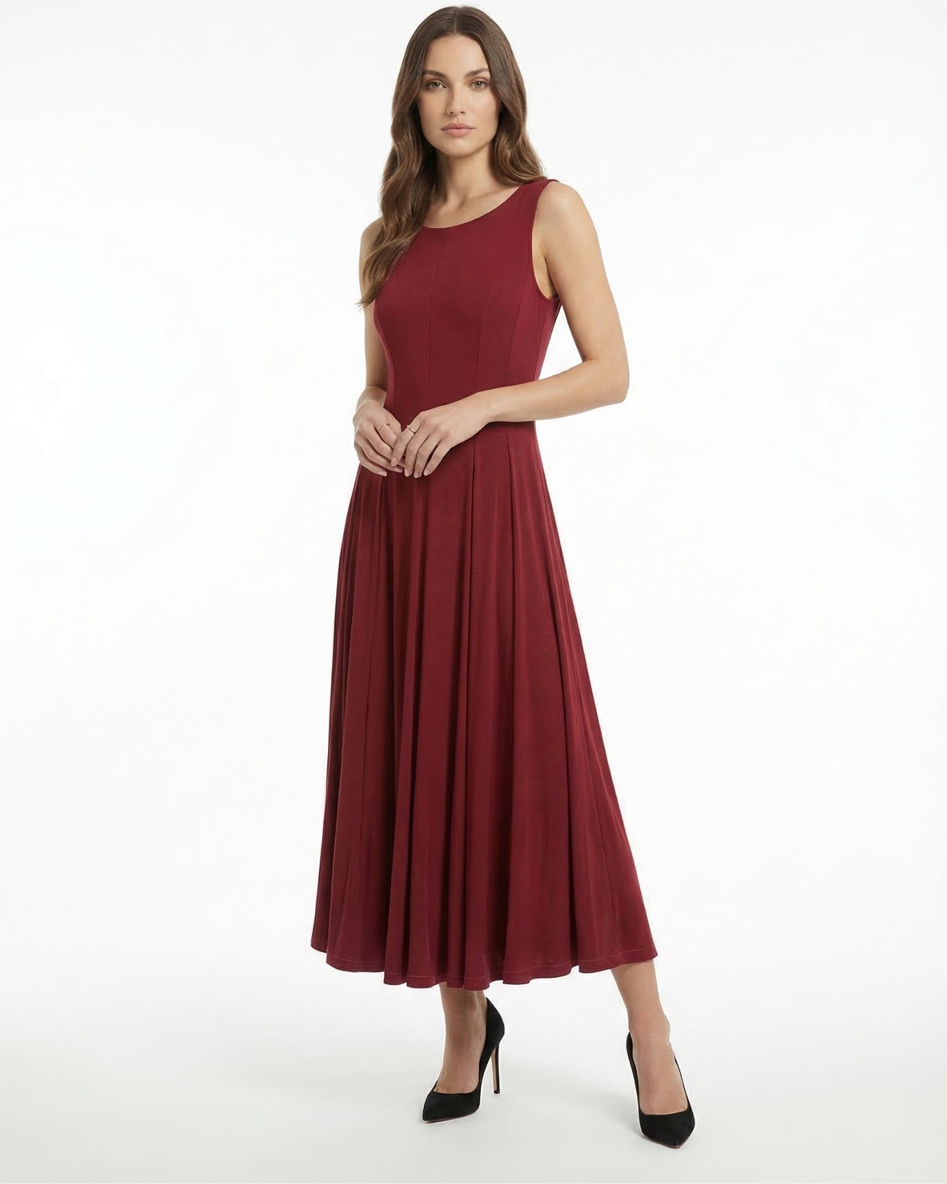 Minimalist Long Dress Sleeveless Round Neck