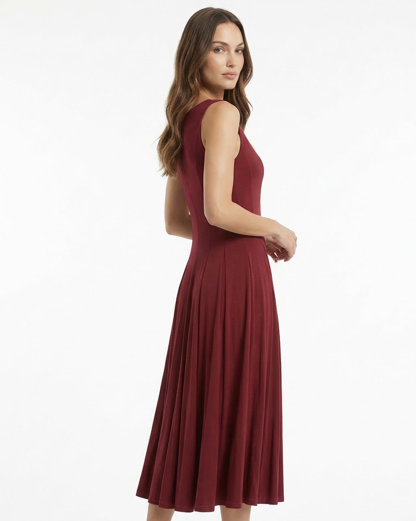 Minimalist Long Dress Sleeveless Round Neck