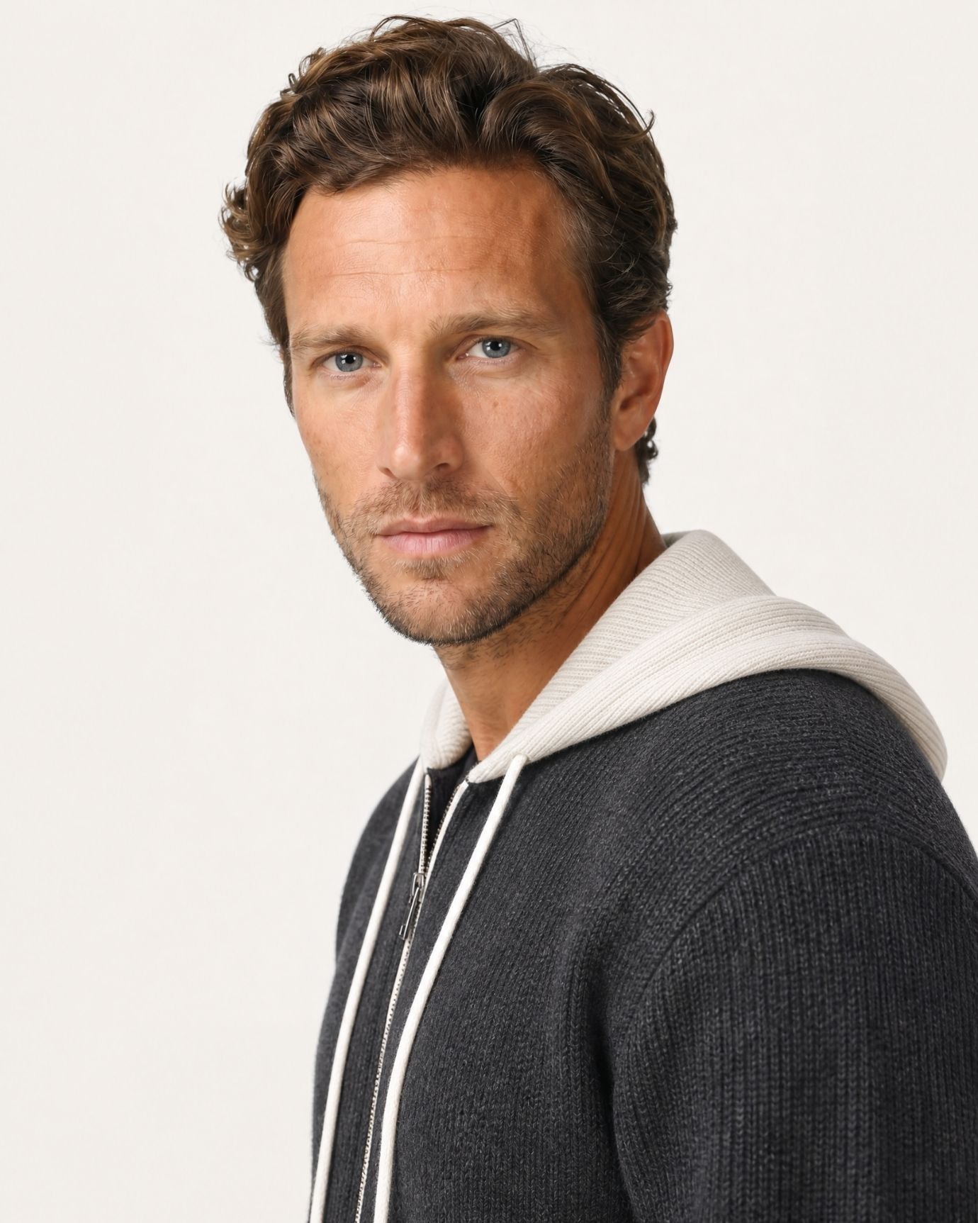 Paris Cashmere Wool Blend Hooded Cardigan