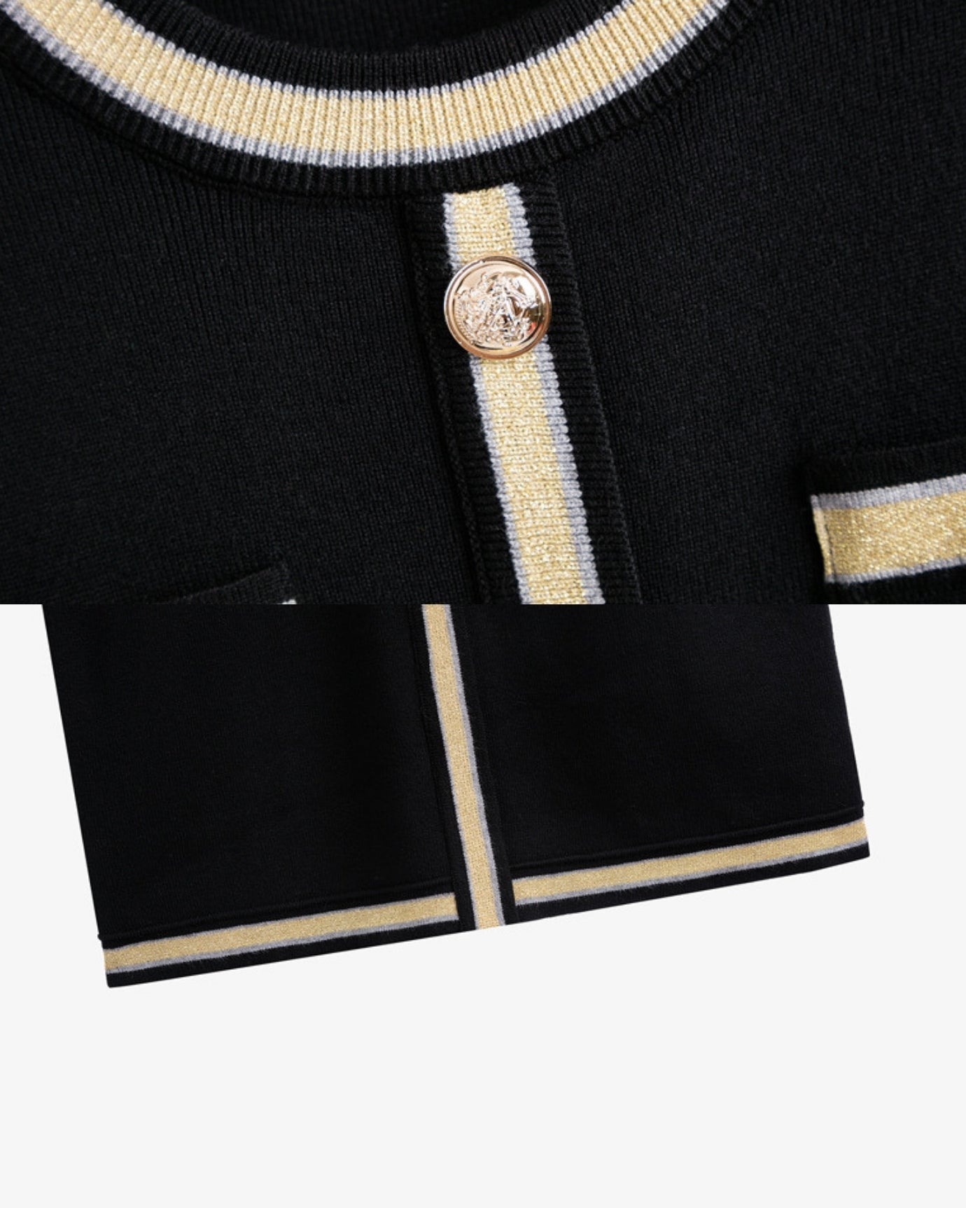Classic Elegant Knit Little Black Dress Long Sleeve