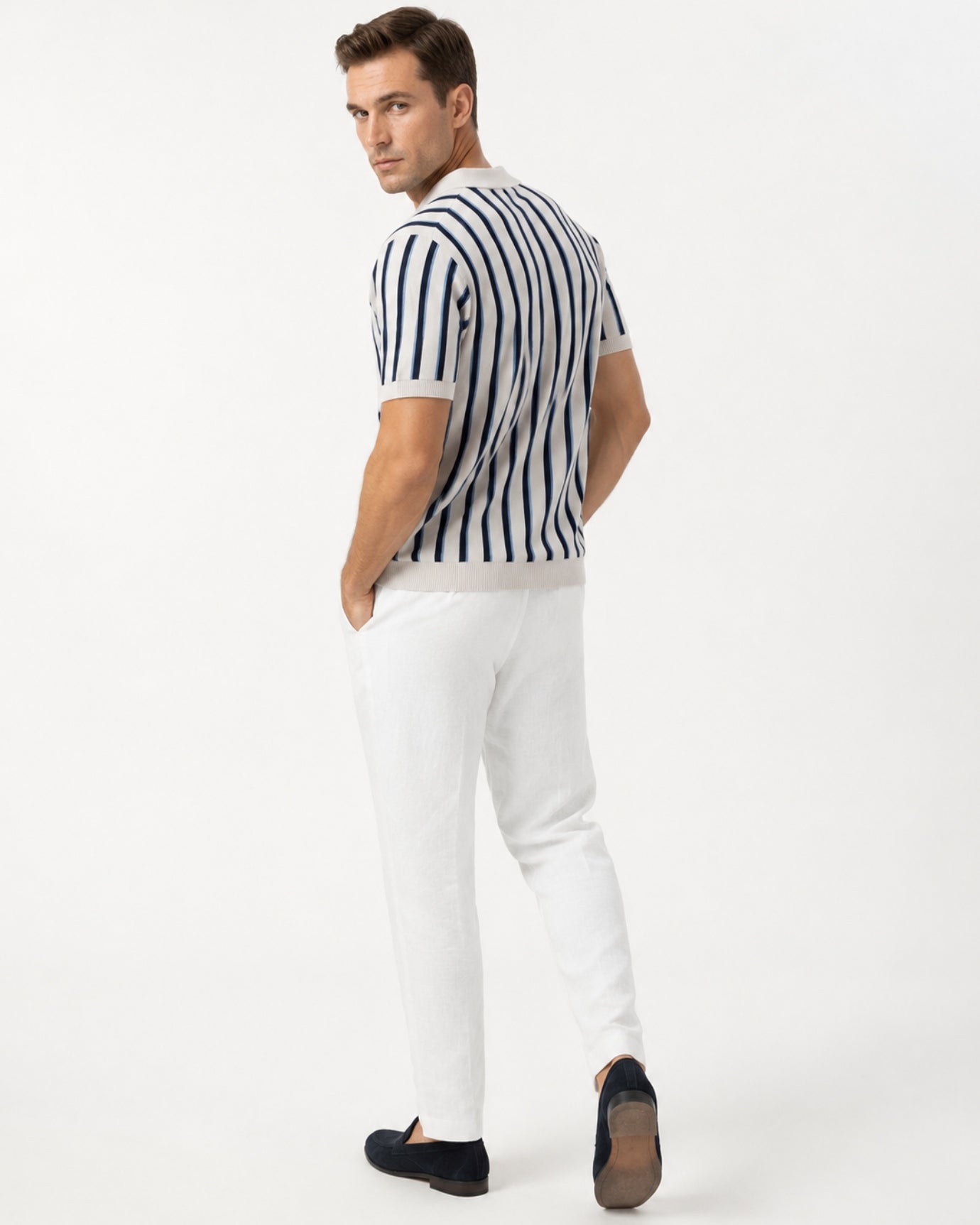 Mykonos Striped Knitted Polo