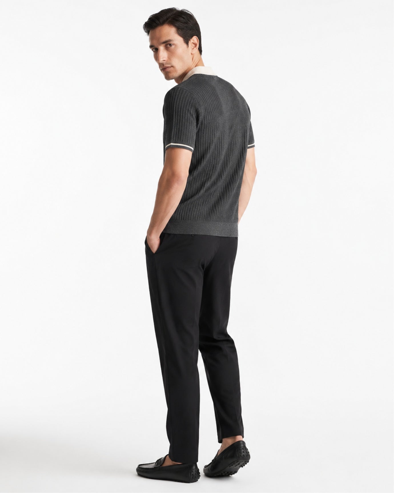 Linen Blend Knitted Polo Classy Style