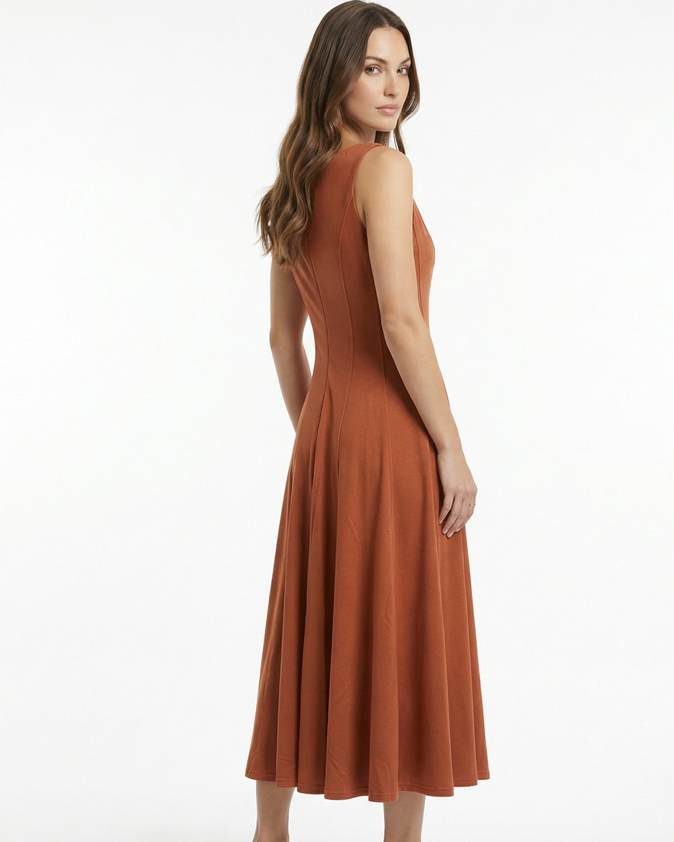 Minimalist Long Dress Sleeveless Round Neck