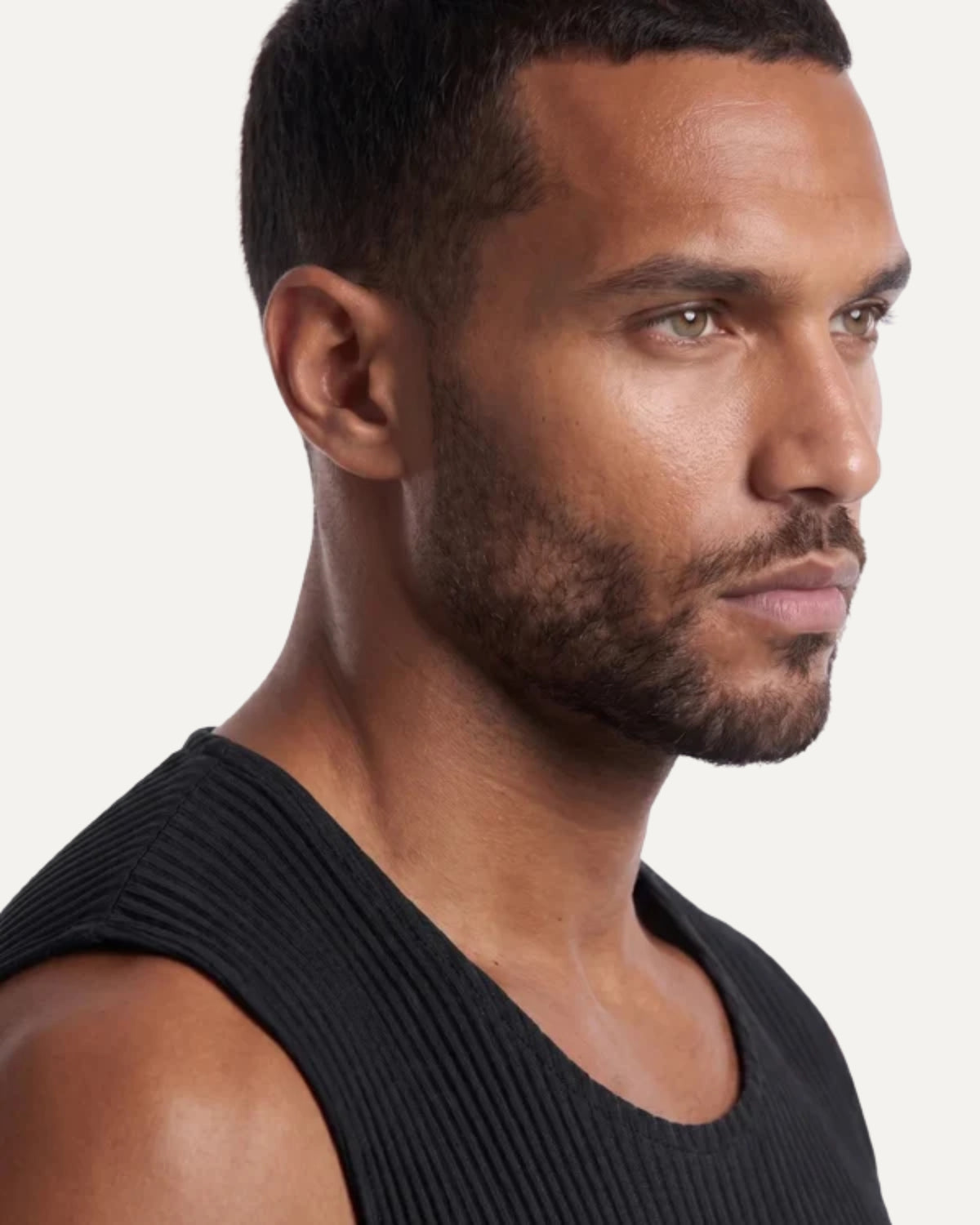High-End Pleated Black Vest T-shirt