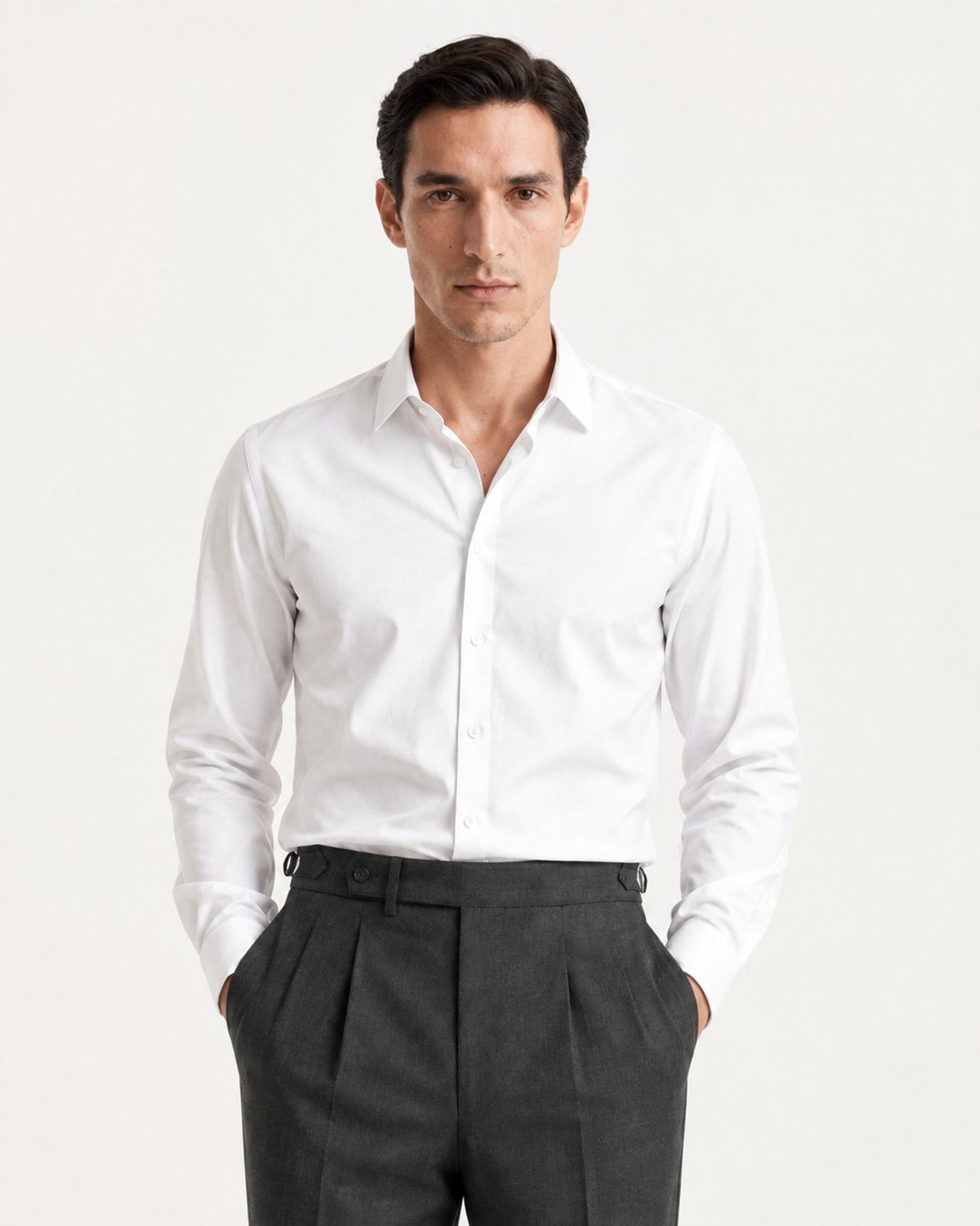 Wrinkle-Resistant Double-Pleated Dress Trousers