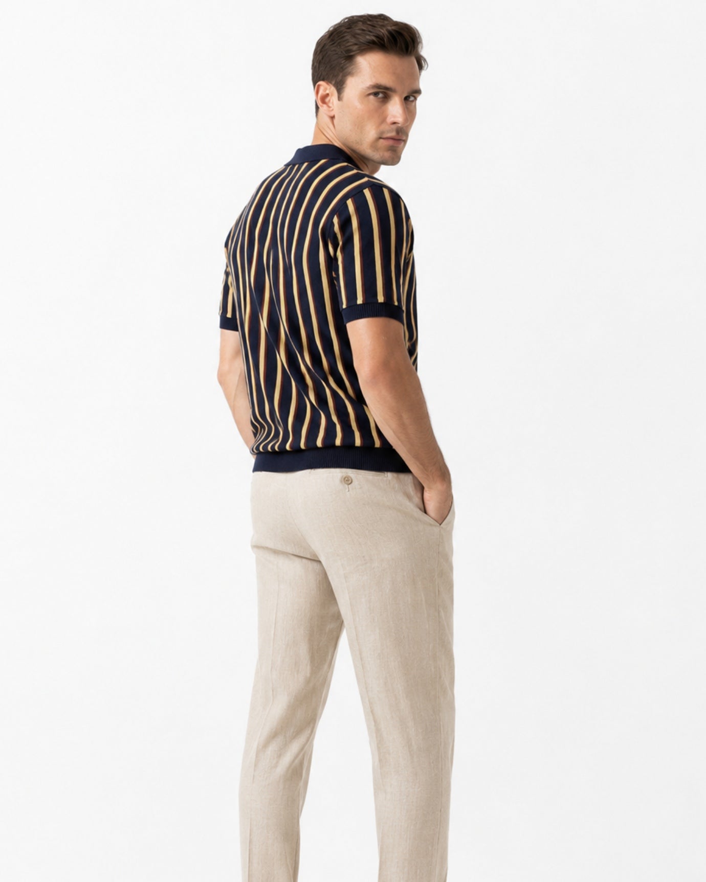 Mykonos Striped Knitted Polo