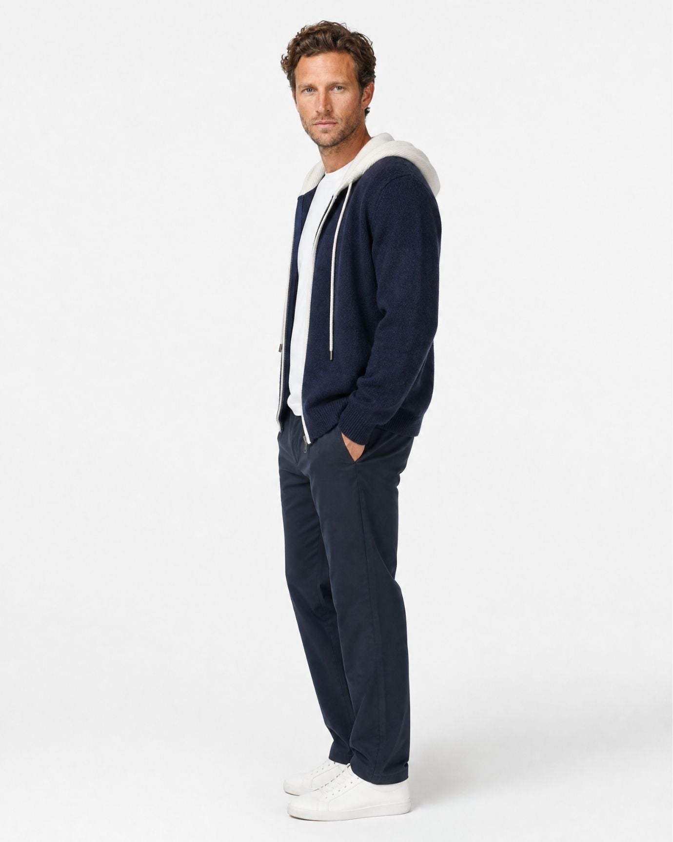 Paris Cashmere Wool Blend Hooded Cardigan