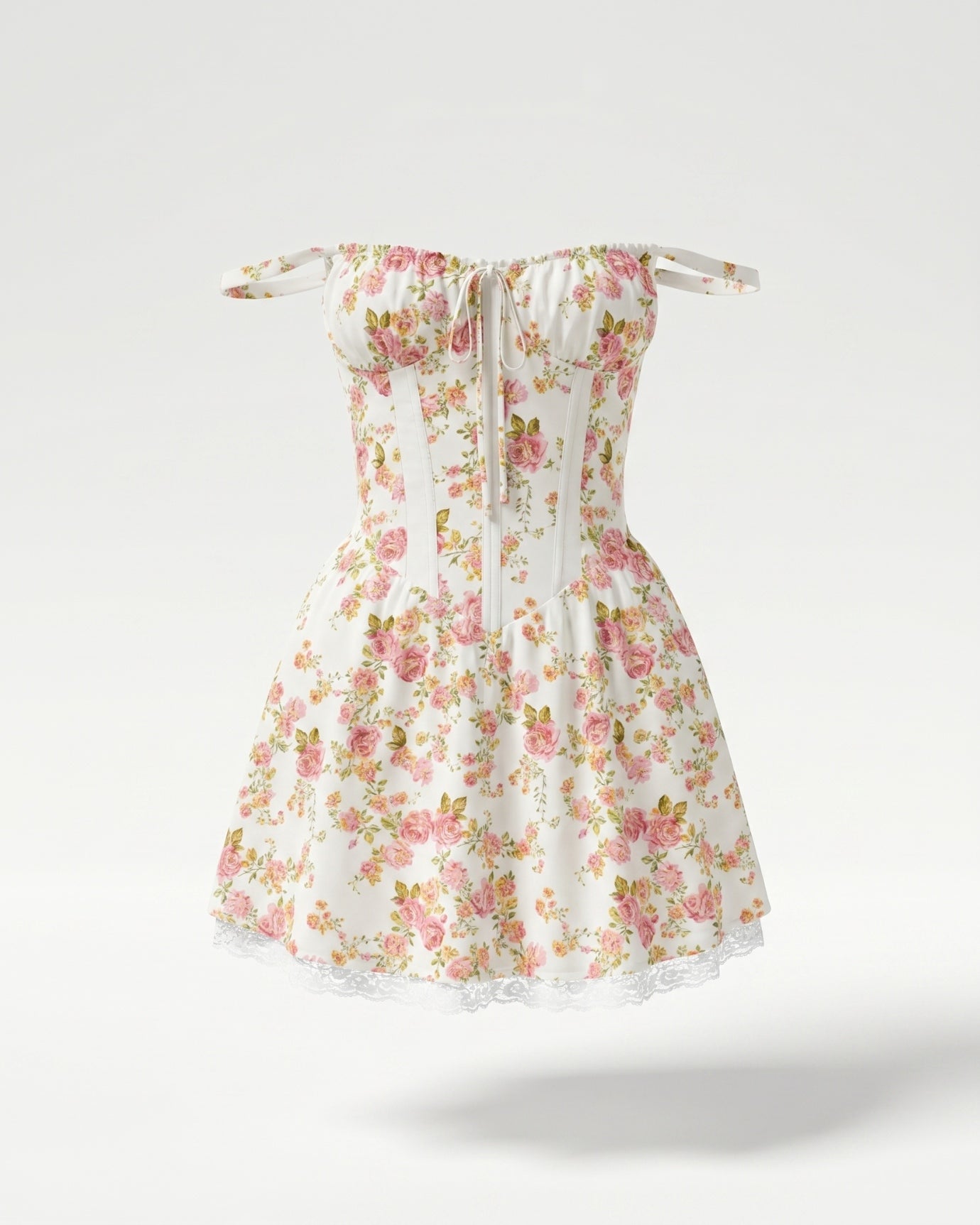 Olivia Mini-Kleid mit Spitzen-Trägern