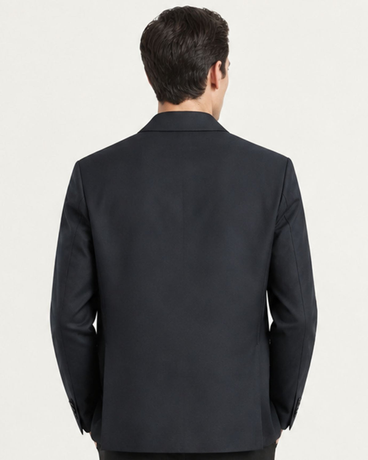 Worsted Wool and Silk Blend Lapel Jacket