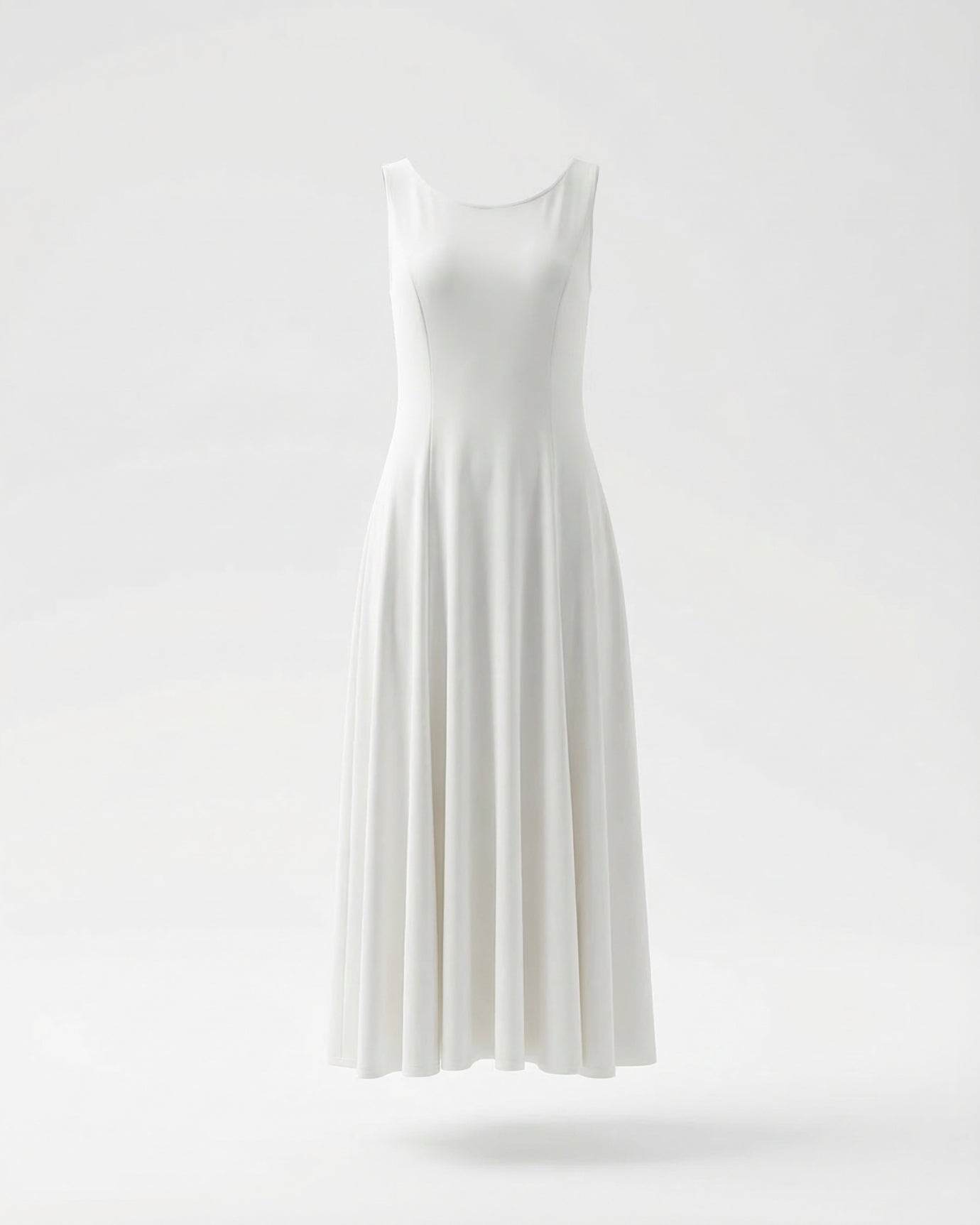 Minimalist Long Dress Sleeveless Round Neck