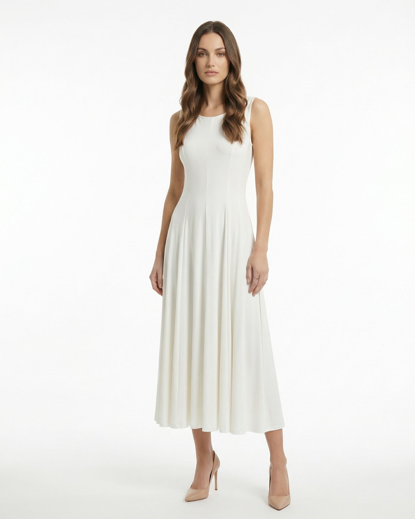 Minimalist Long Dress Sleeveless Round Neck
