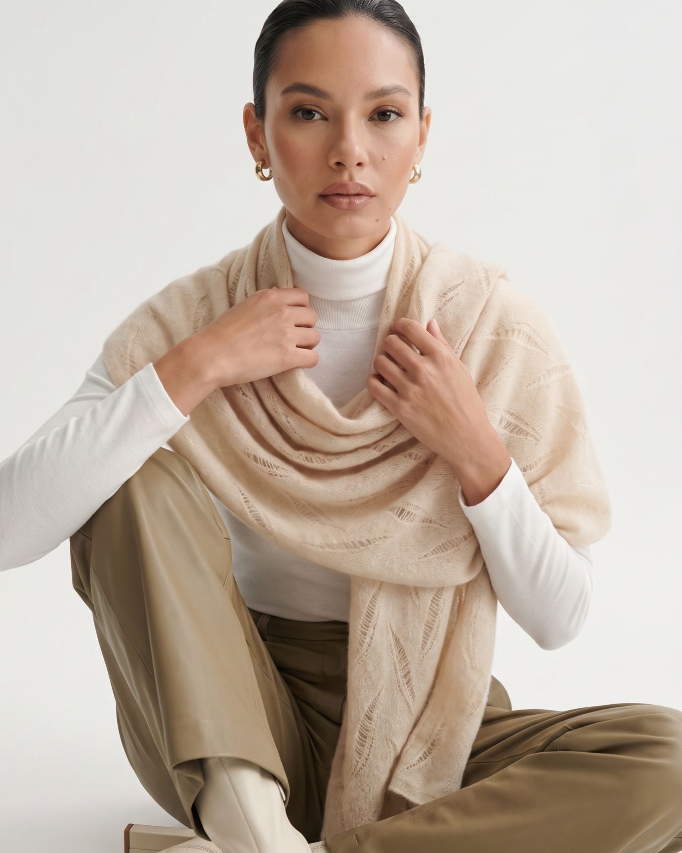 Michi Cashmere Leaf Scarf