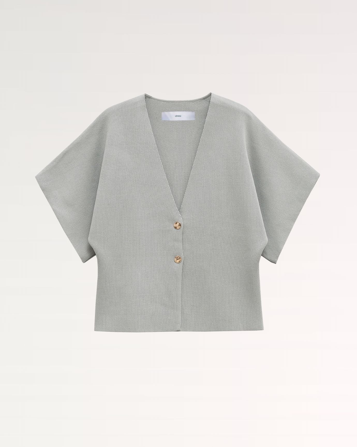 Lovau Basic Short Sleeve Knitted Shirt II Grey