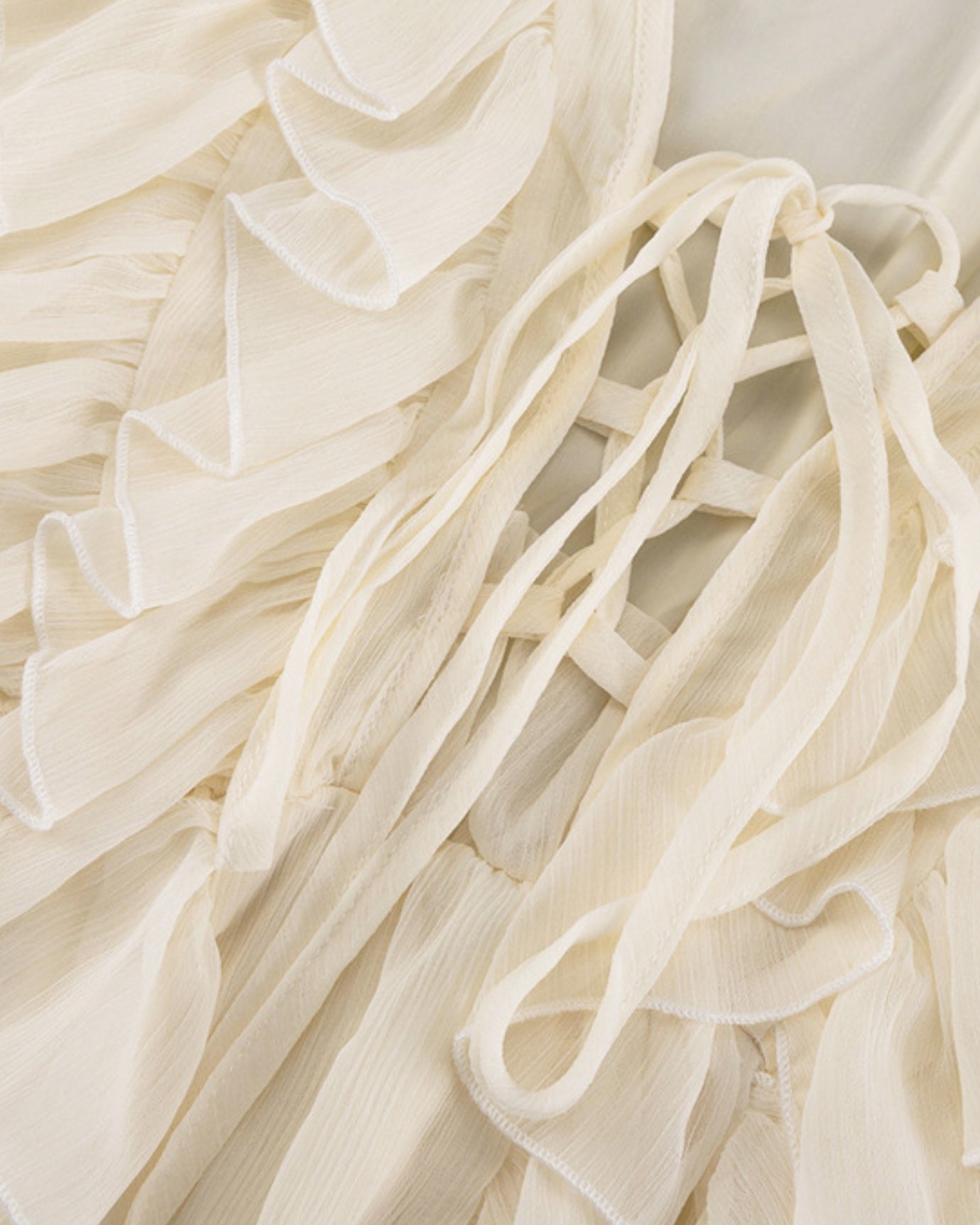 Apricot Ruffled Tie Dress