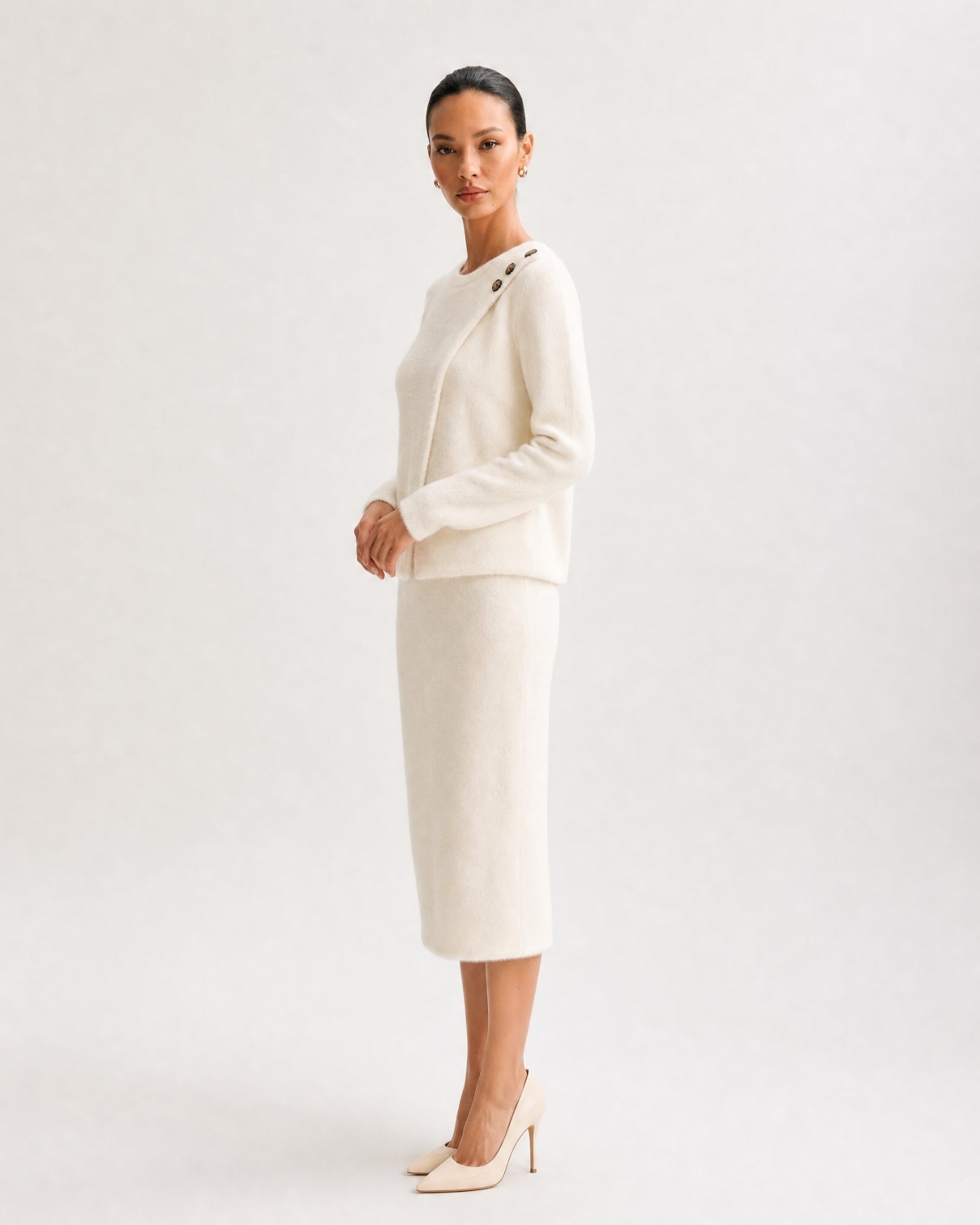 Elegant Knit Skirt Set Parisian Style