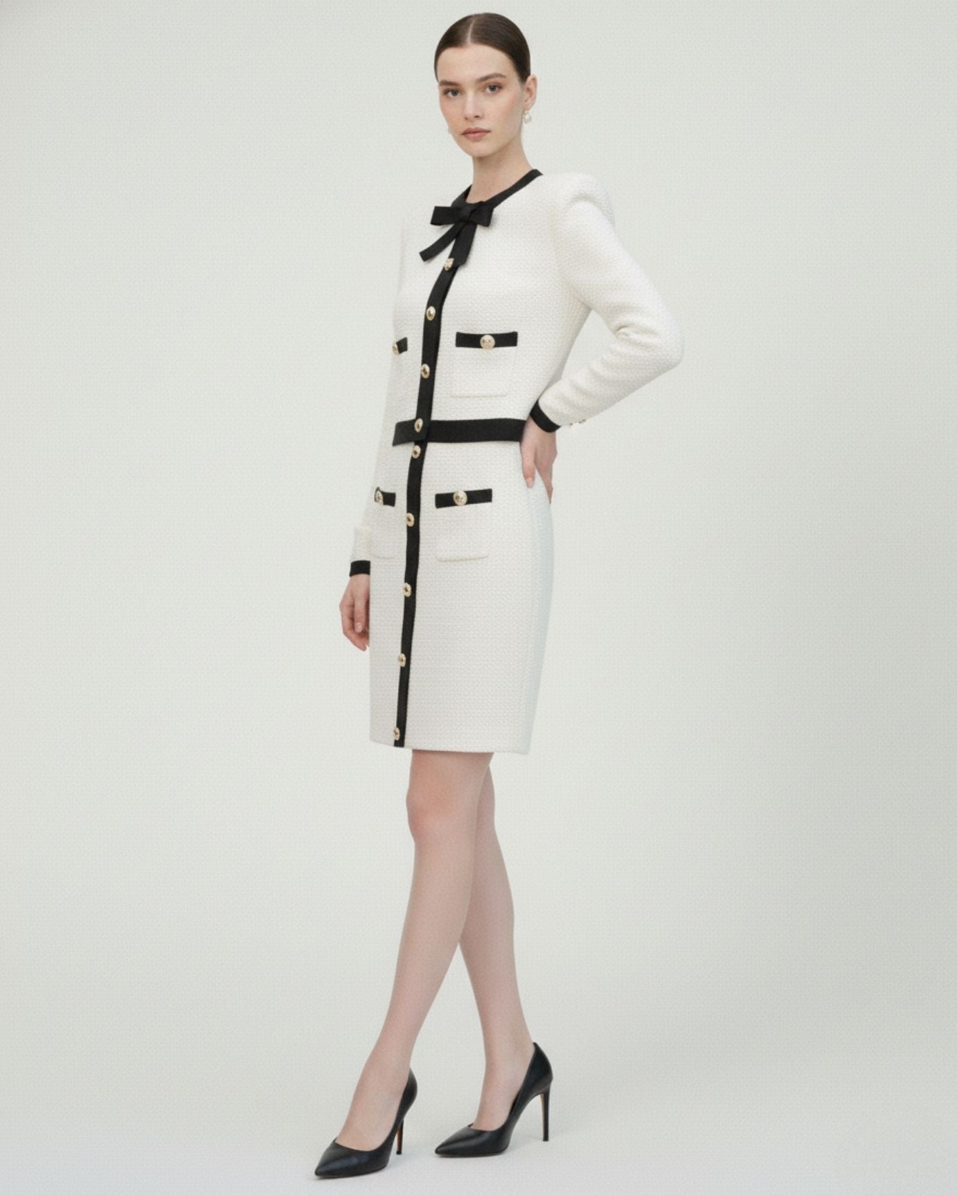 Kris Elegant Knit Cardigan Jacket + Skirt Set