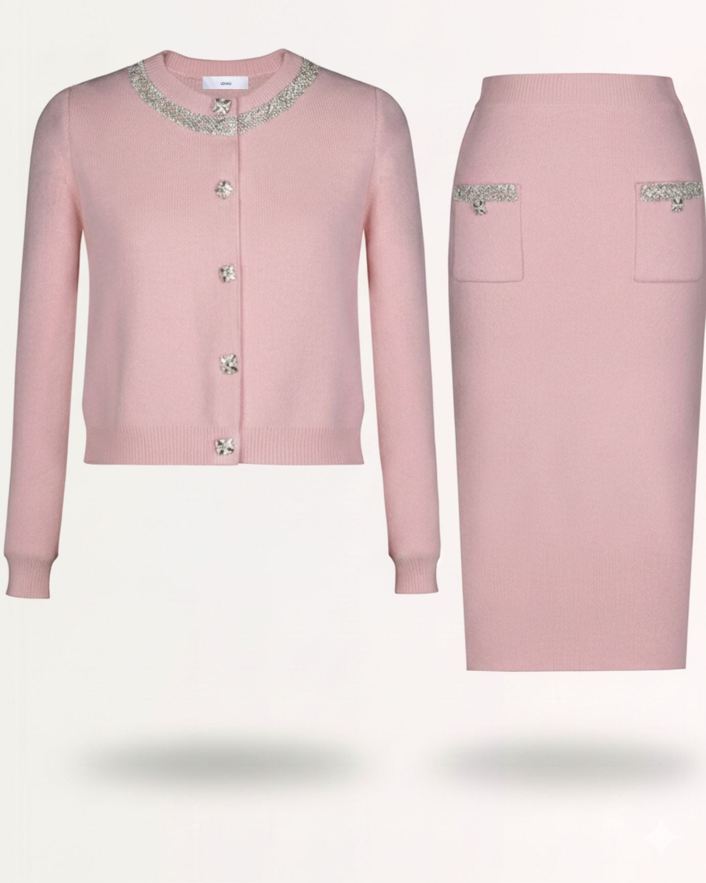 Zira Cardigan & Skirt Wool & Cashmere Knitted Set