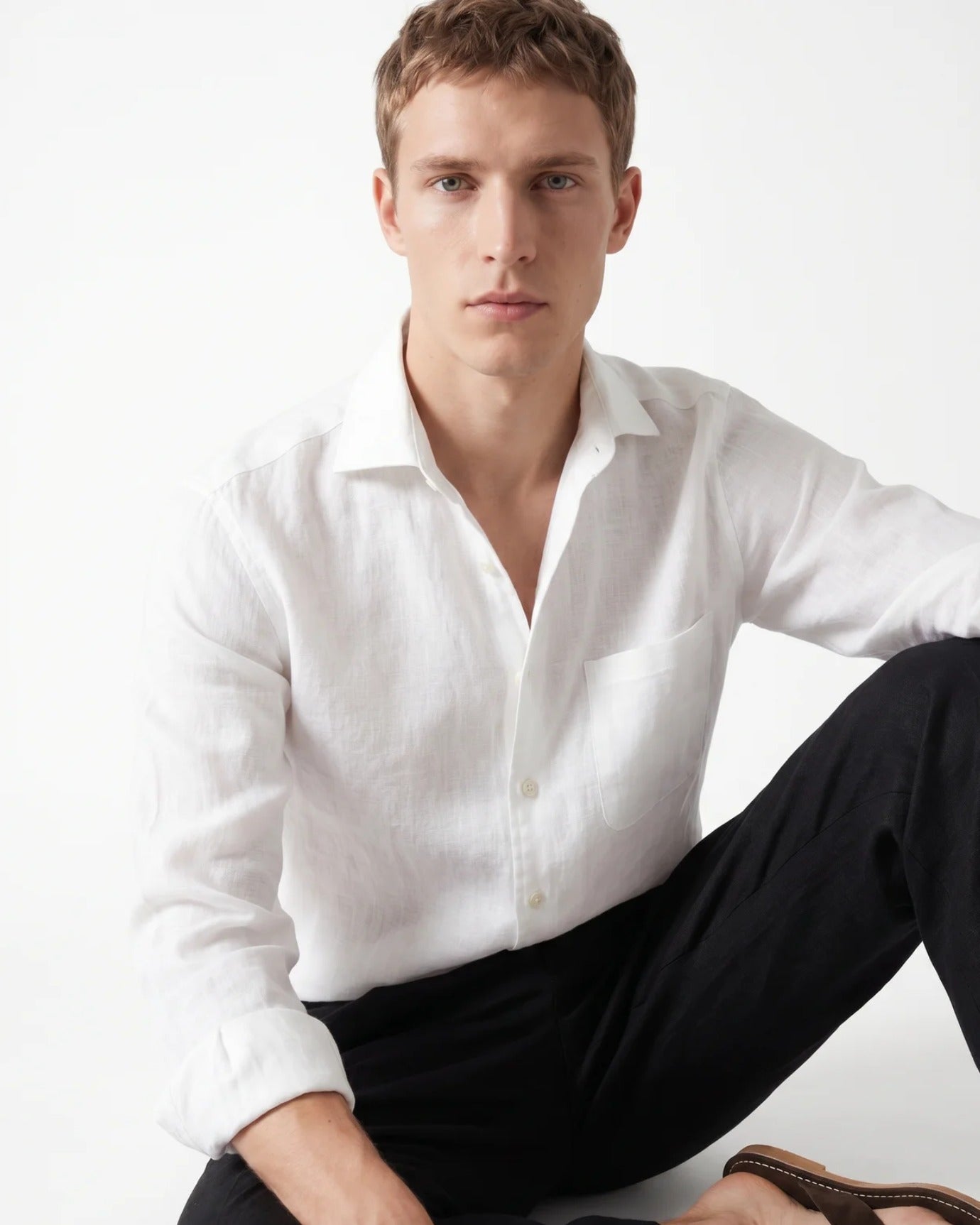 Contemporary White Linen Shirt