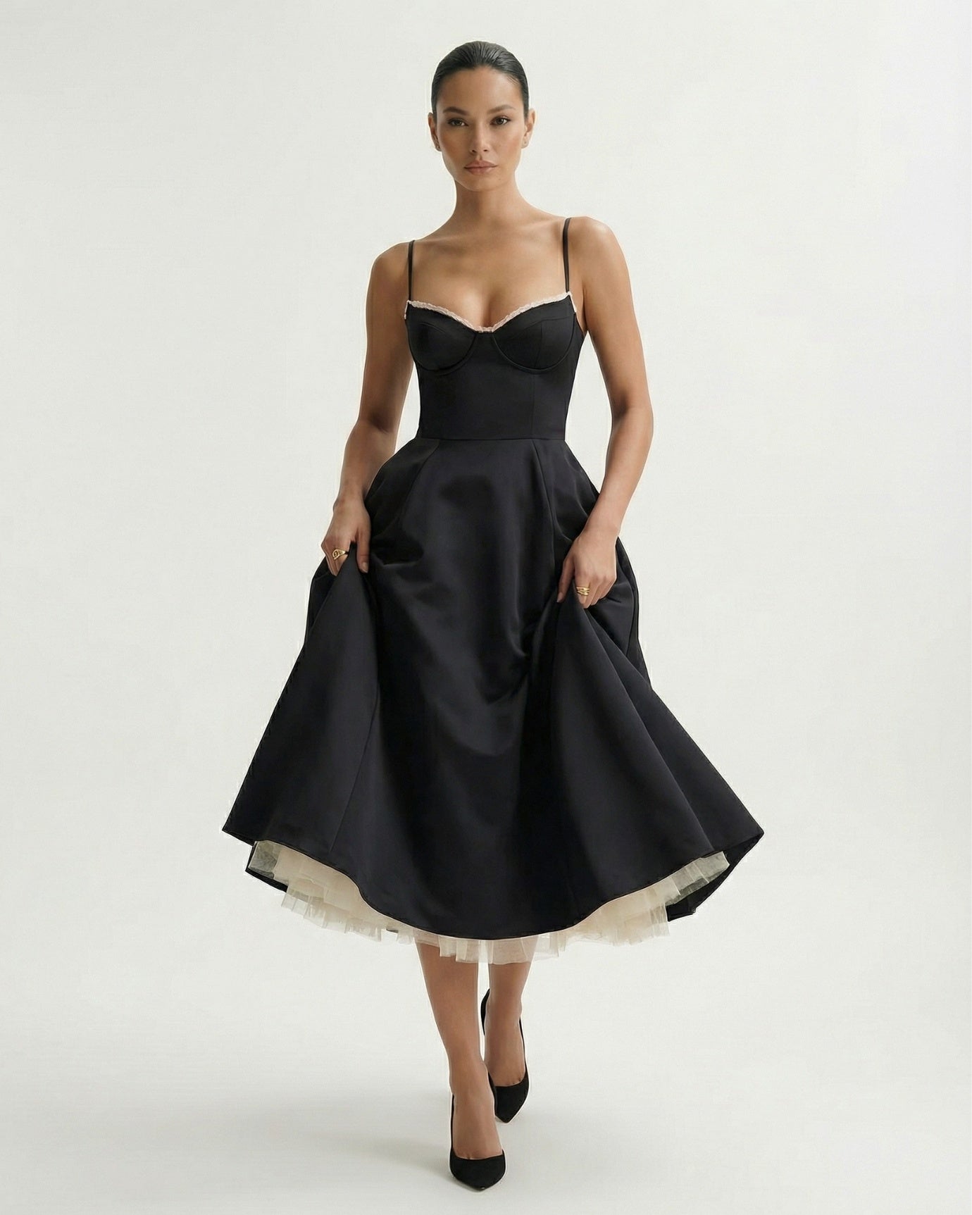 Giulia Midi Black Dress