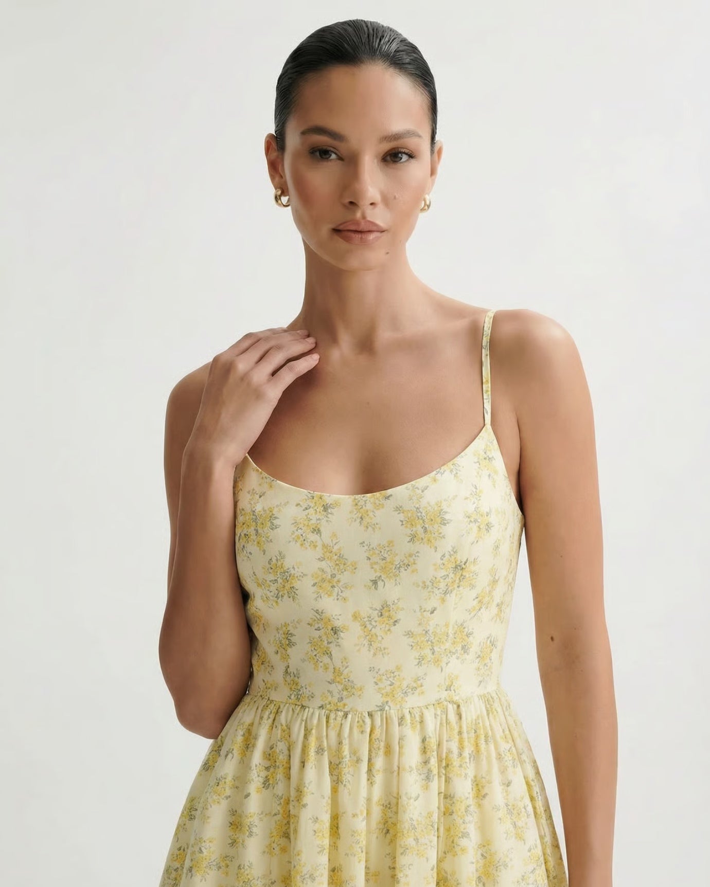 Mira Border Yellow Flowers Dress