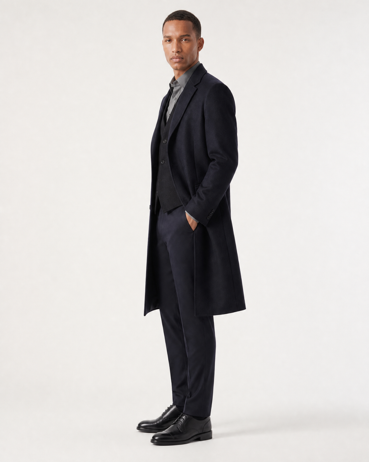 NY Double-Faced Silk and Cashmere Wool Topcoat