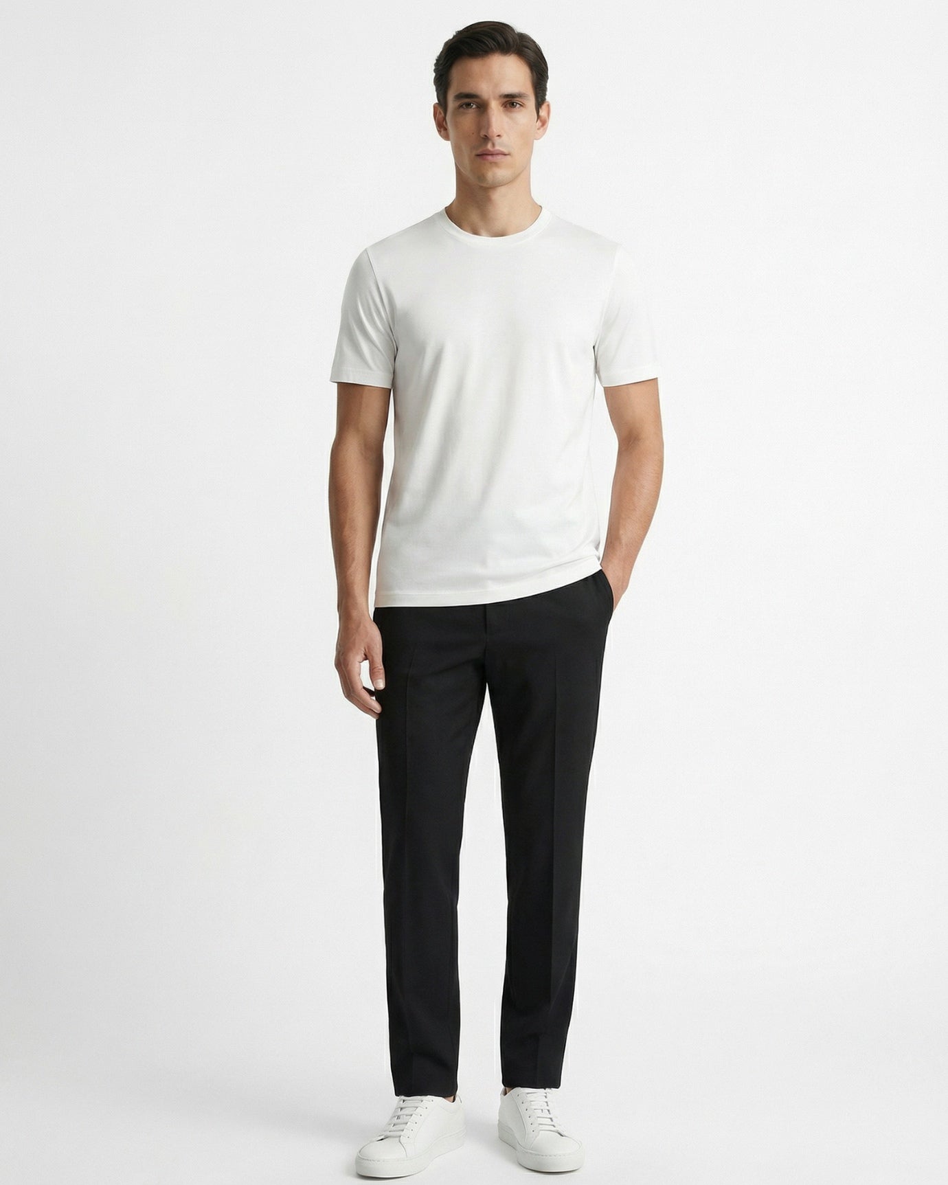 High End Mercerized Cotton Silky White T-Shirt