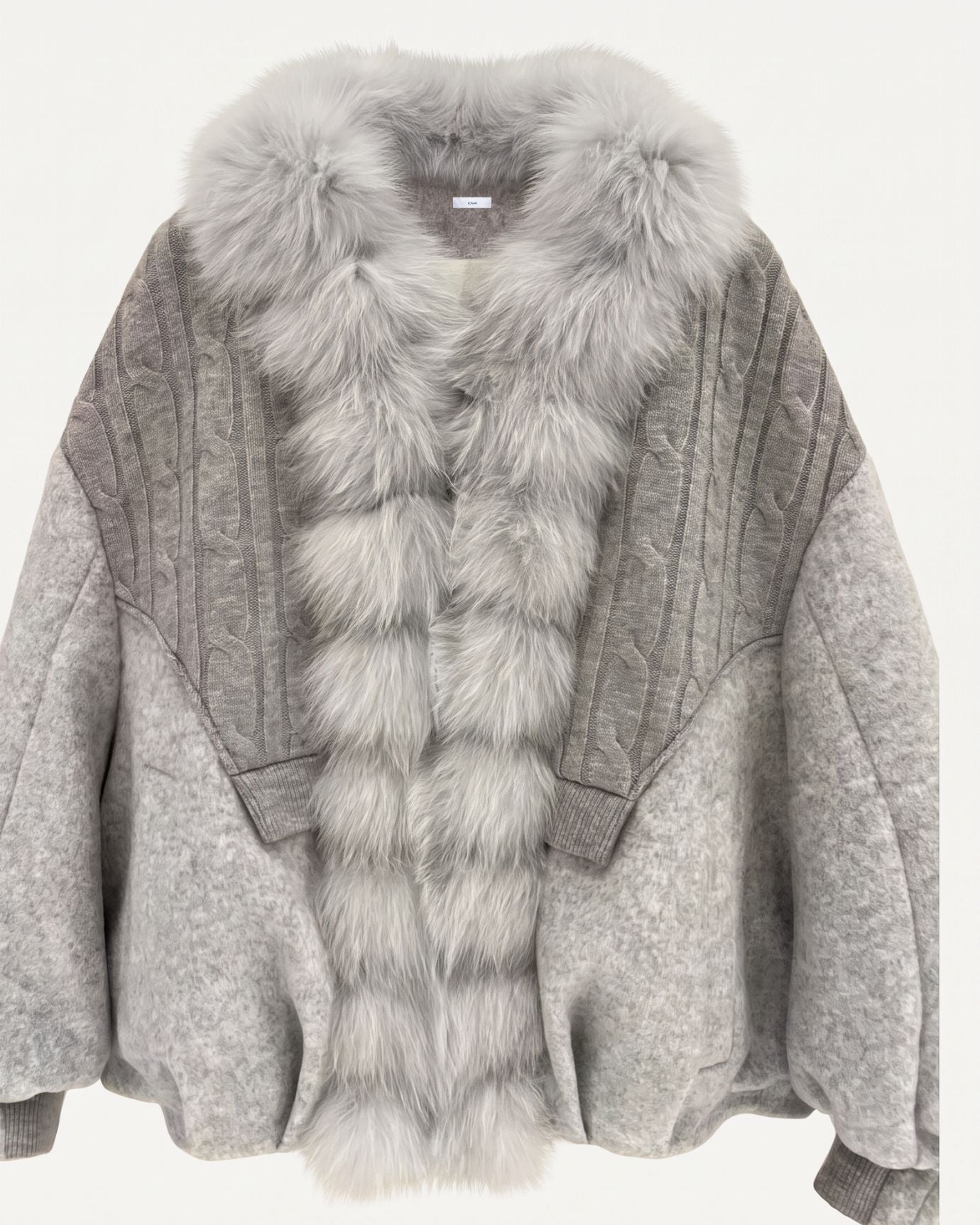 Woolen Knitted Natural Real Fox Fur Collar down Jacket